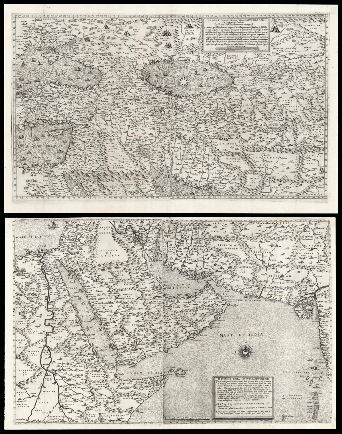 GASTALDI, Giacomo & LAFRERI, Antonio La descrittione della prima parte dell'Asia. [and] Il disegno della seconda parte dell'Asia.