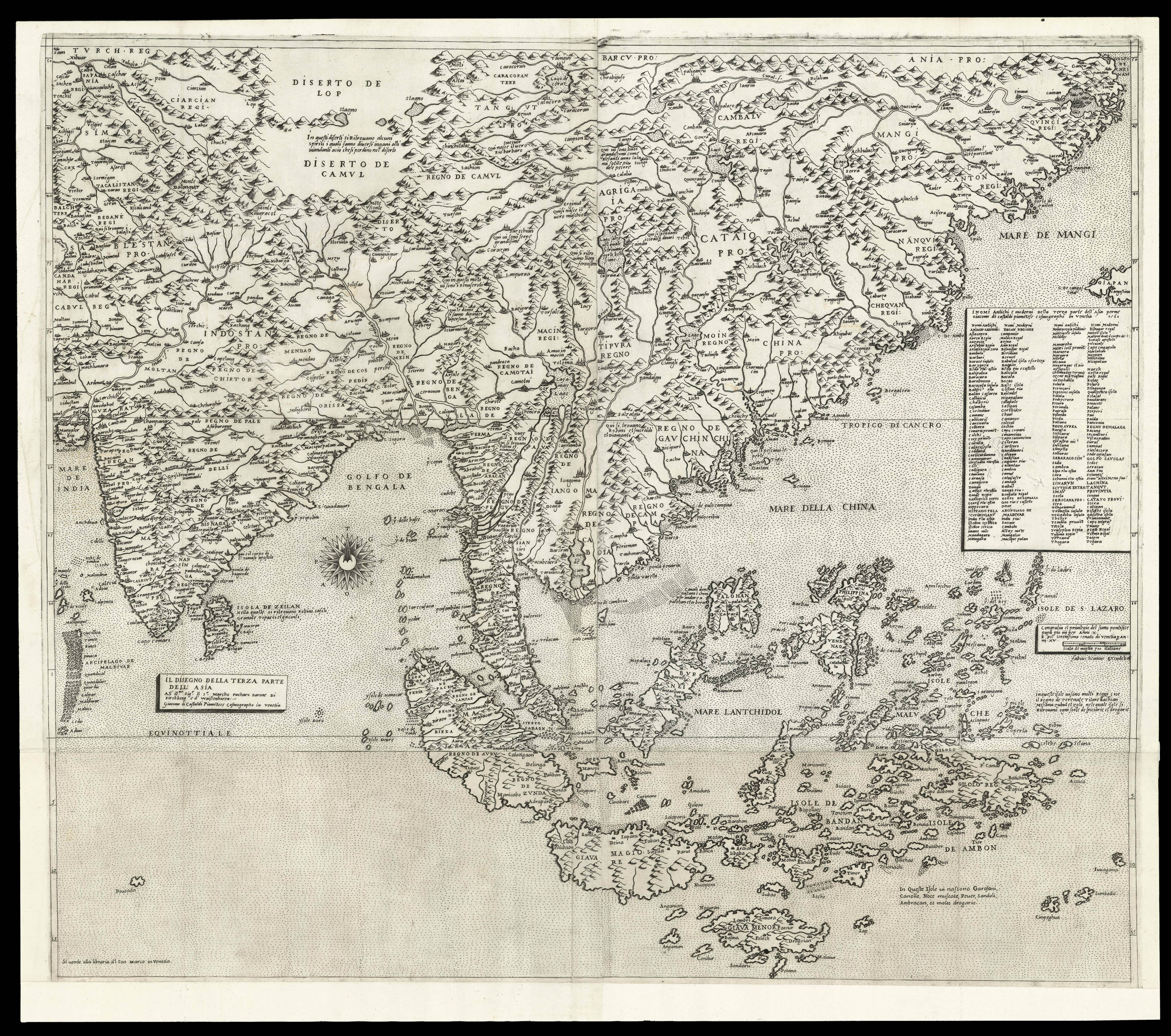 GASTALDI, Giacomo' Paolo FORLANI; and Ferrando BERTELLI Il disegno della terza parte dell'Asia.