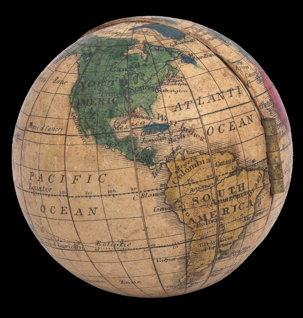 [HOLBROOK, Alfred and HOLBROOK, Dwight] [Hinged pocket globe].