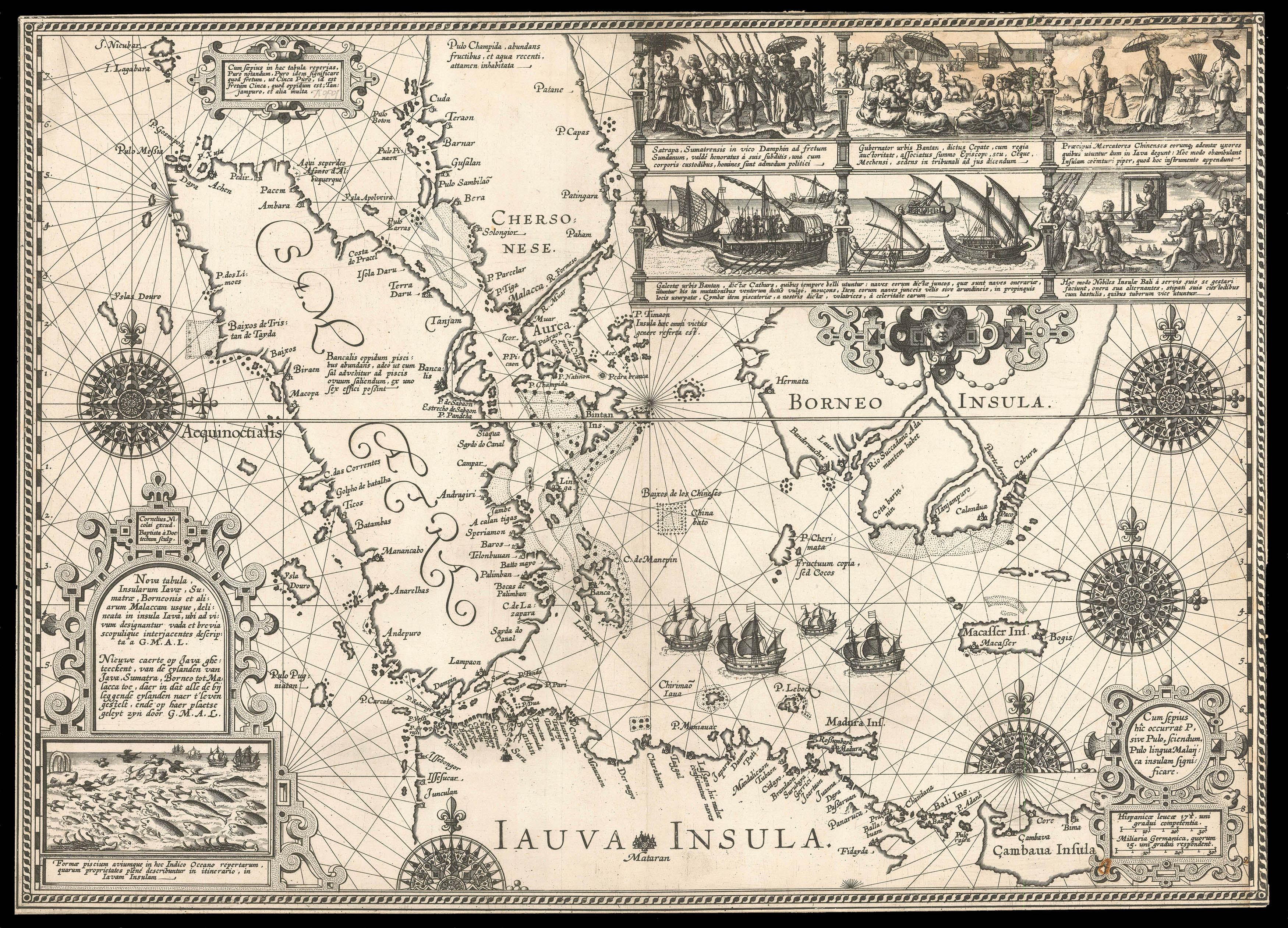 LODEWIJCKSZ, Willem Nova Tabula, Insularum Iavae, Sumatrae, Borneonis, et aliarum Malaccam usque…
