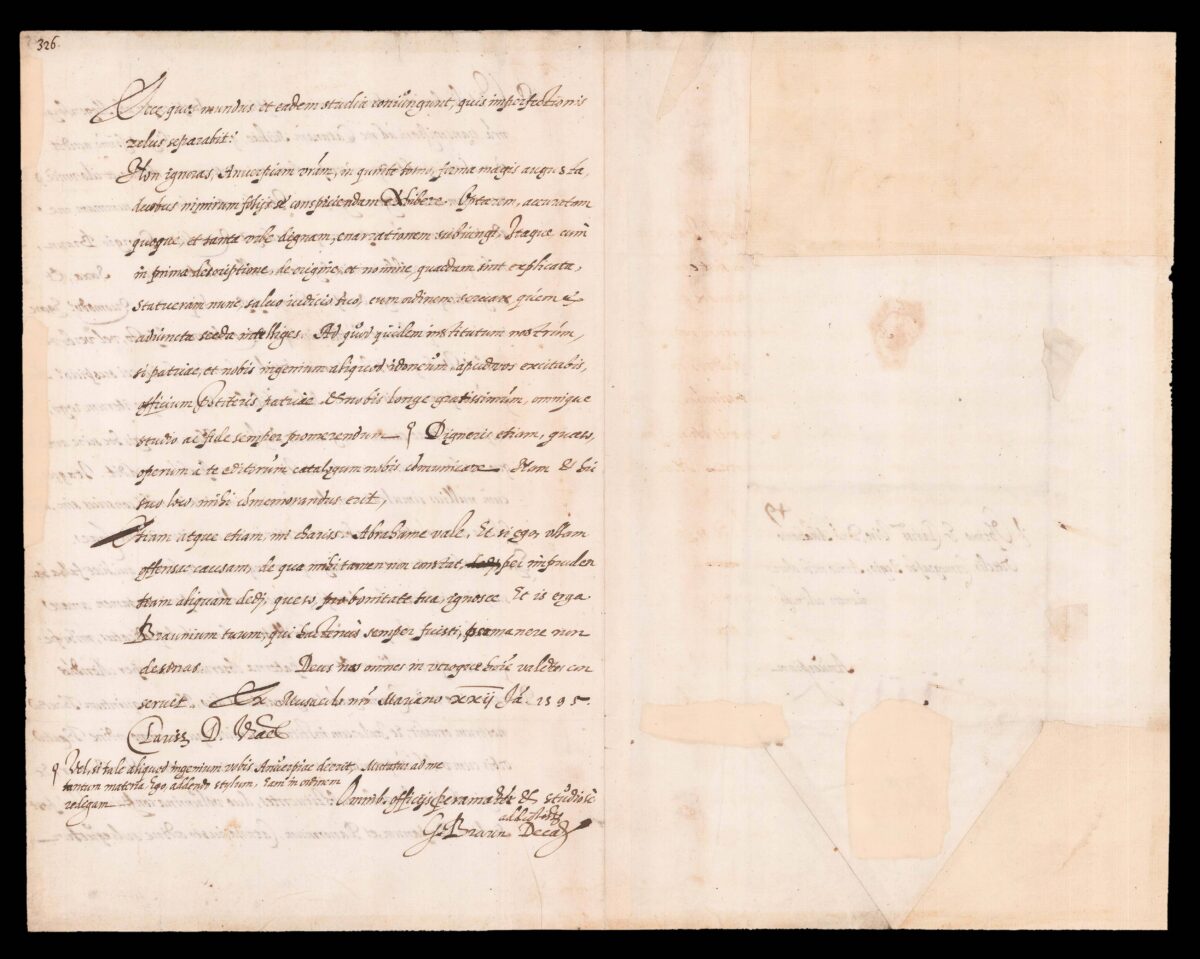 BRAUN, G[eorg] [Autograph letter to Ortelius].