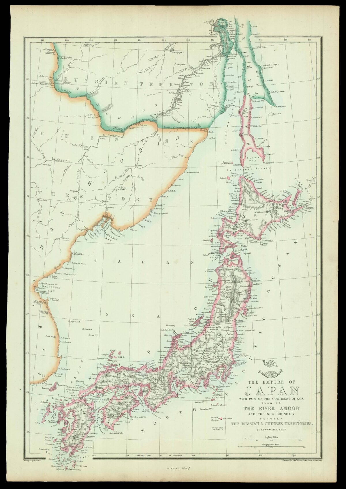 WELLER, Edward The Empire of Japan with part of the Continent of Asia