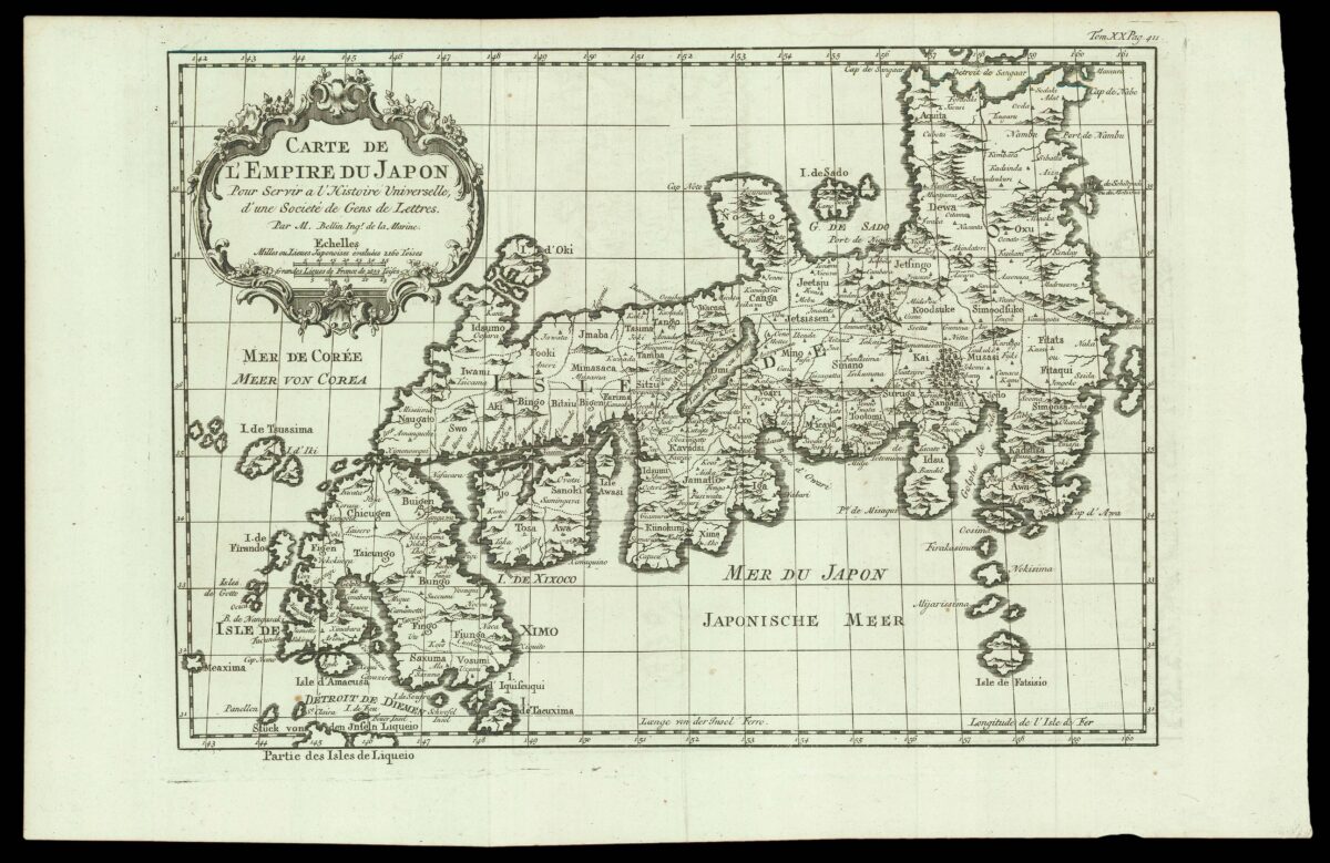 BELLIN, Jacques Nicolas; ARKSTEE, Johann Caspar and MERKUS, Henricus Carte de L'Empire du Japon