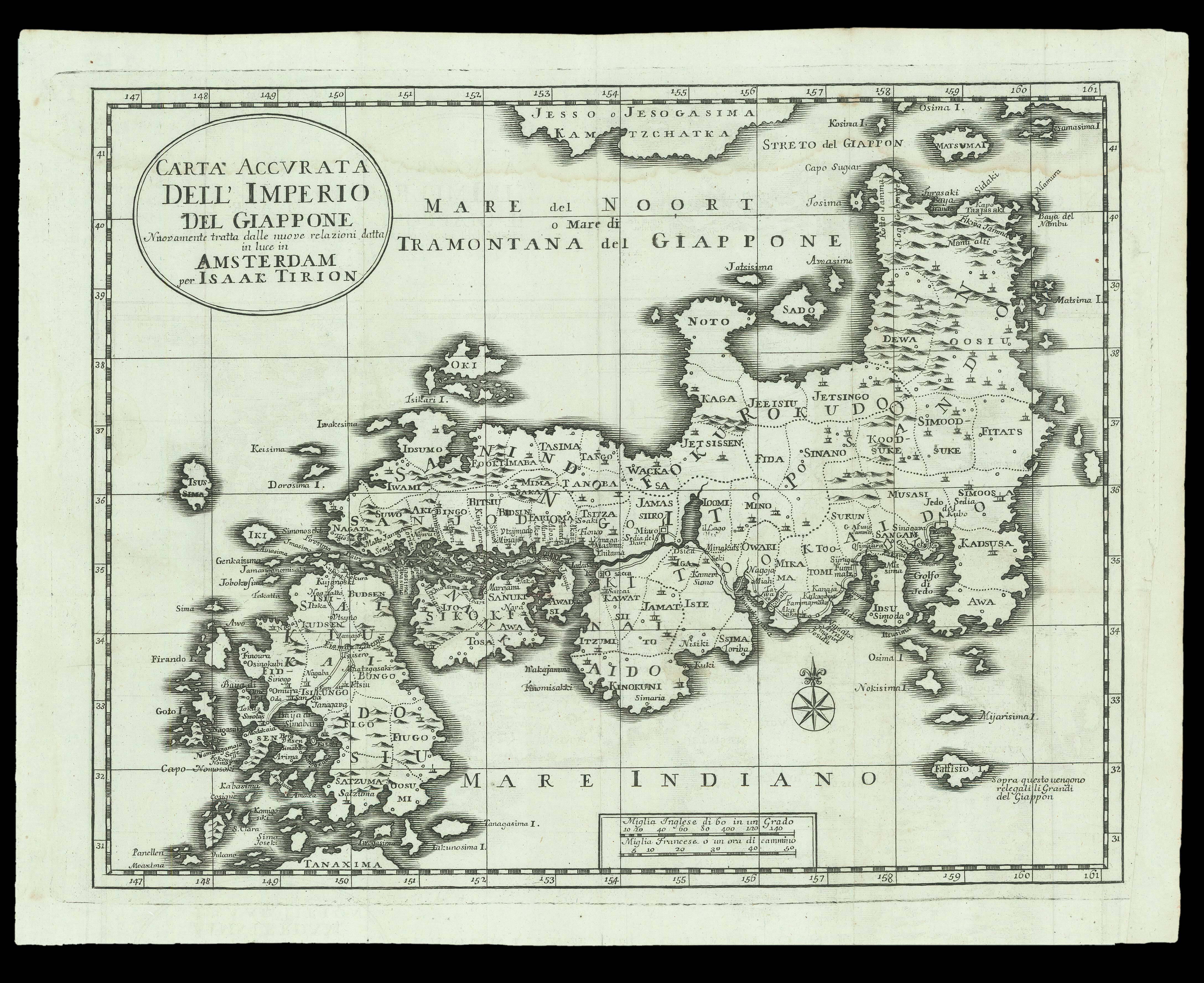 KAEMPFER, Engelbert; TIRION, Isaak and ALBRIZZI, Giovanni Battista Carta' Accvrata dell' Imperio del Giappone