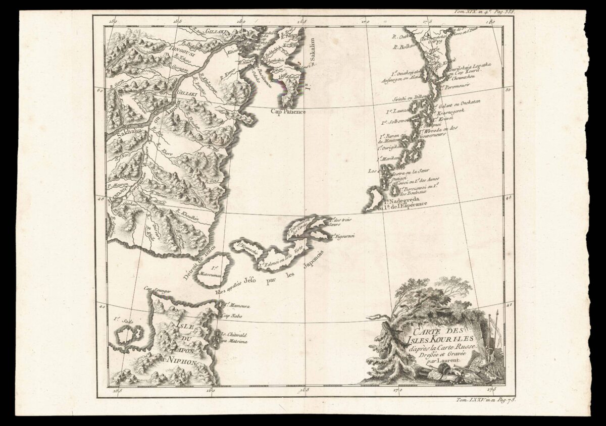 BELLIN, Jacques Nicolas and PRÉVOST, Abbé Antoine François de Carte des Isles Kuriles d'après la Carte Russe.