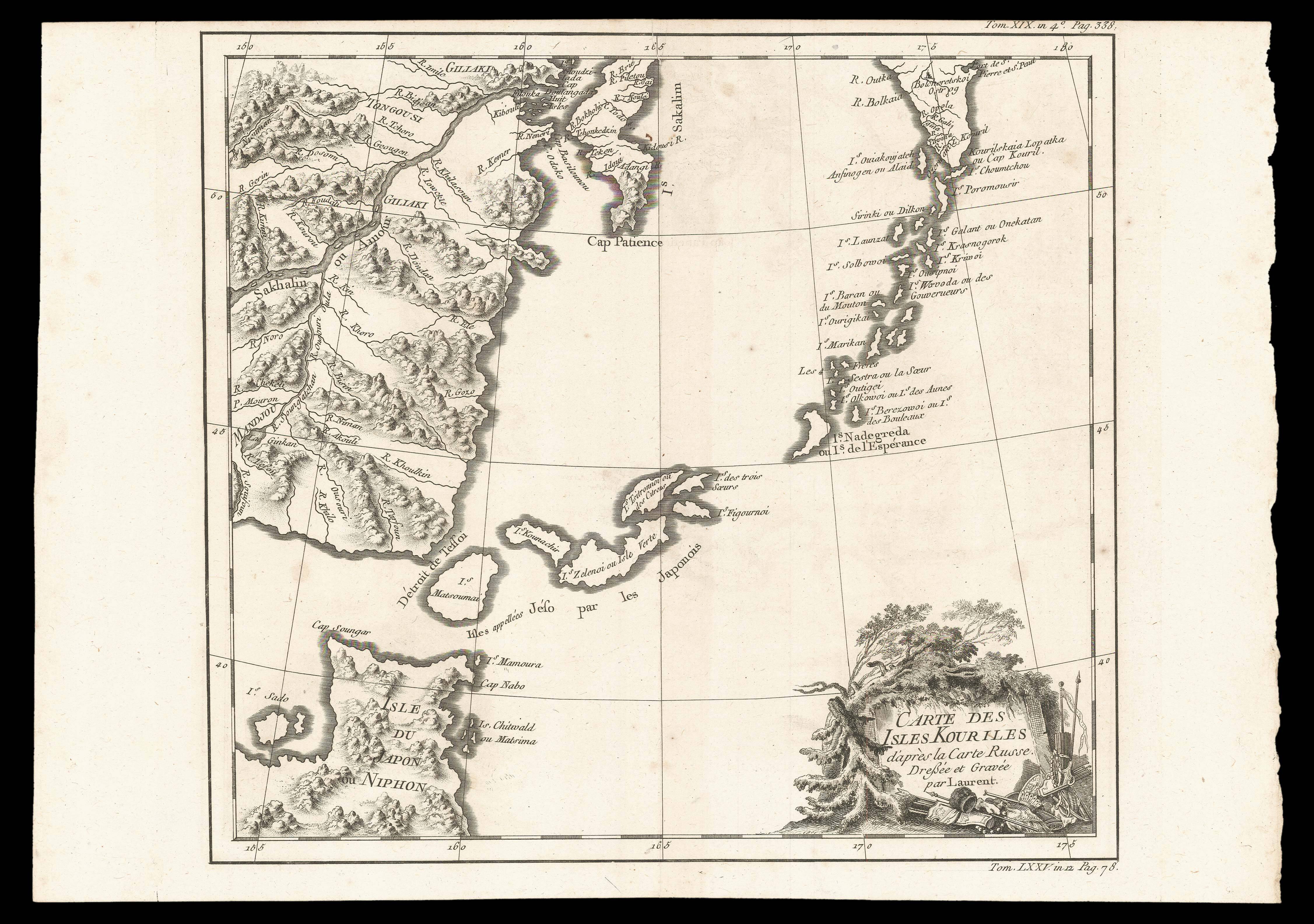 BELLIN, Jacques Nicolas and PRÉVOST, Abbé Antoine François de Carte des Isles Kuriles d'après la Carte Russe.