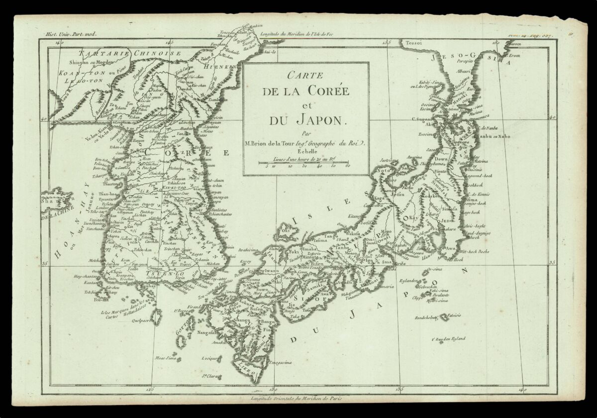 BRION DE LA TOUR, Louis Carte de la Corée et du Japon