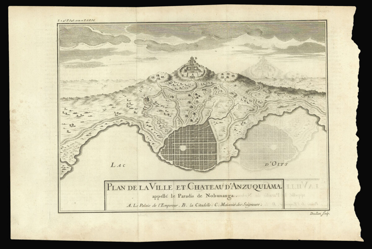 DE CHARLEVOIX, Pierre Francois Xavier Plan de la Ville et Chateau de Anzuquiama