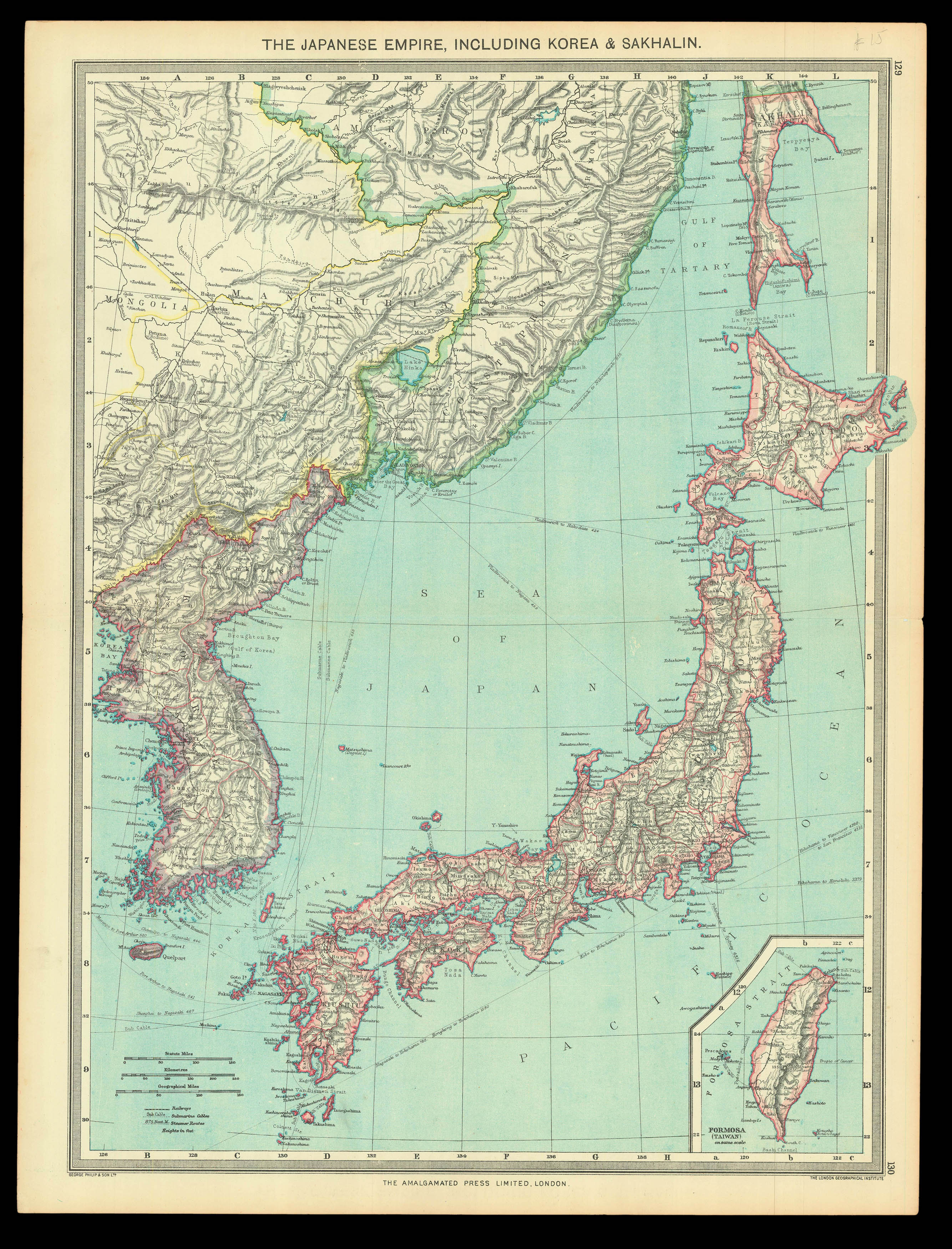 PHILIP, George & Sons The Japanese Empire Including Korea and Sakhalin.