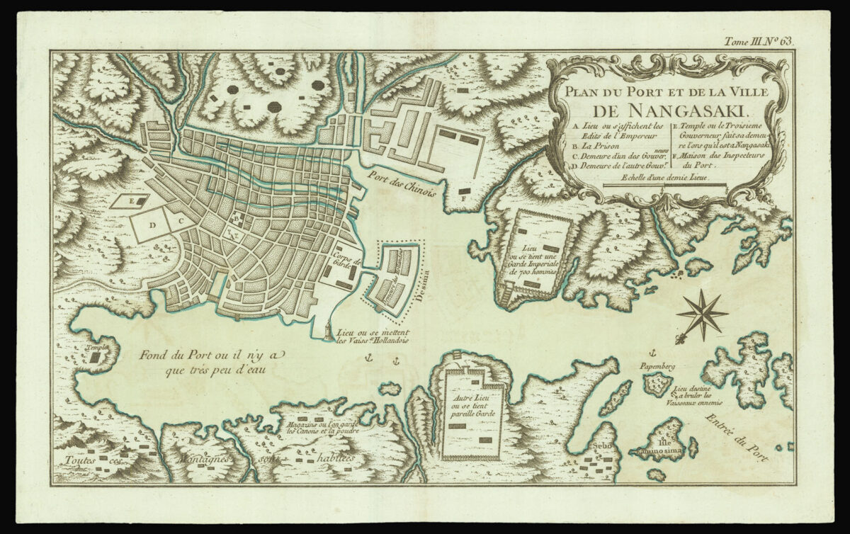 BELLIN, Jacques Nicolas Plan du Port et de la Ville de Nangasaki