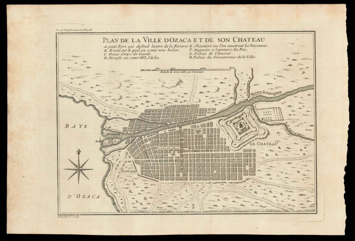 DE CHARLEVOIX, Pierre Francois Xavier Plan de la Ville Dozaka et de son Chateau