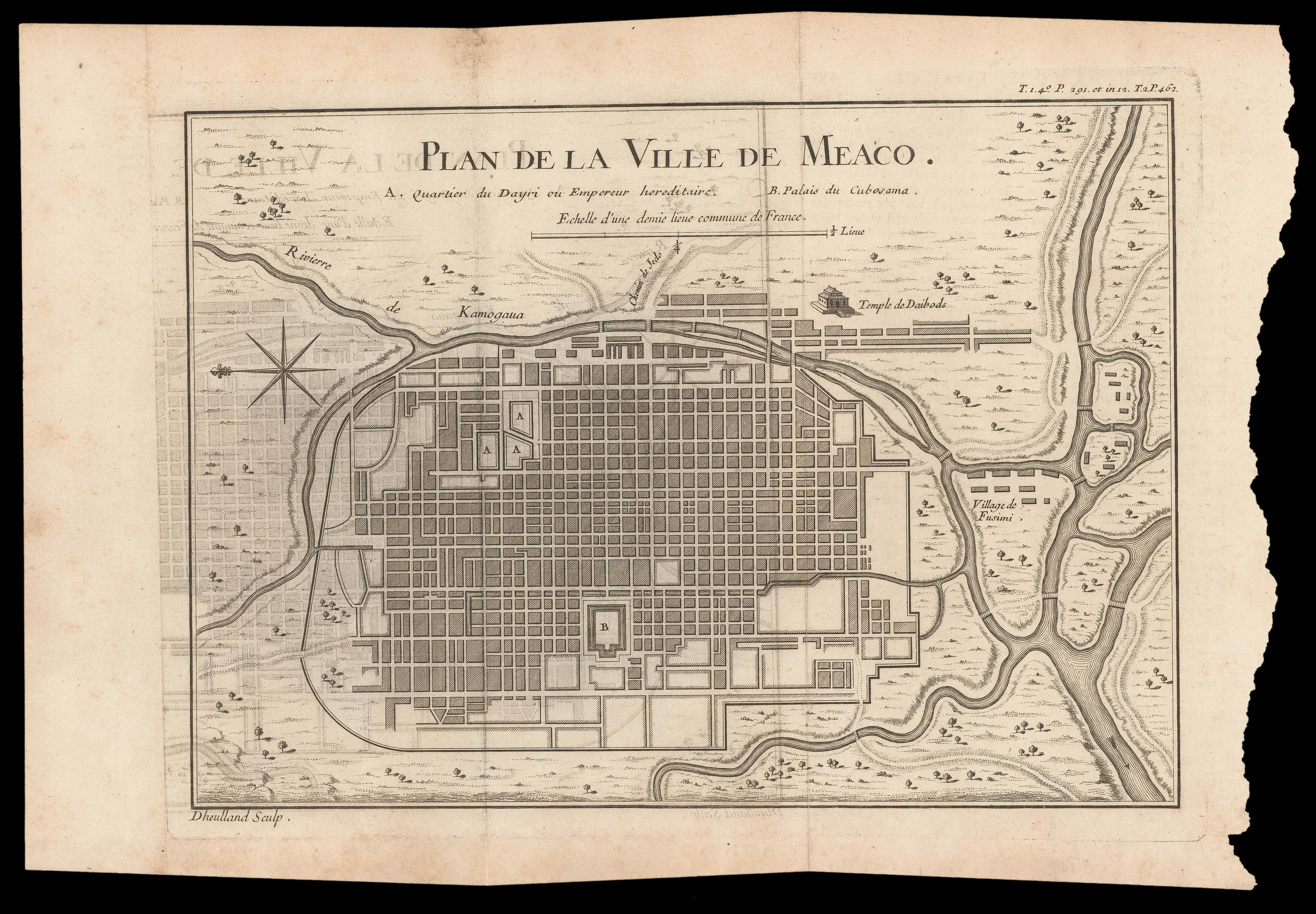 DE CHARLEVOIX, Pierre Francois Xavier Plan de la Ville de Meaco