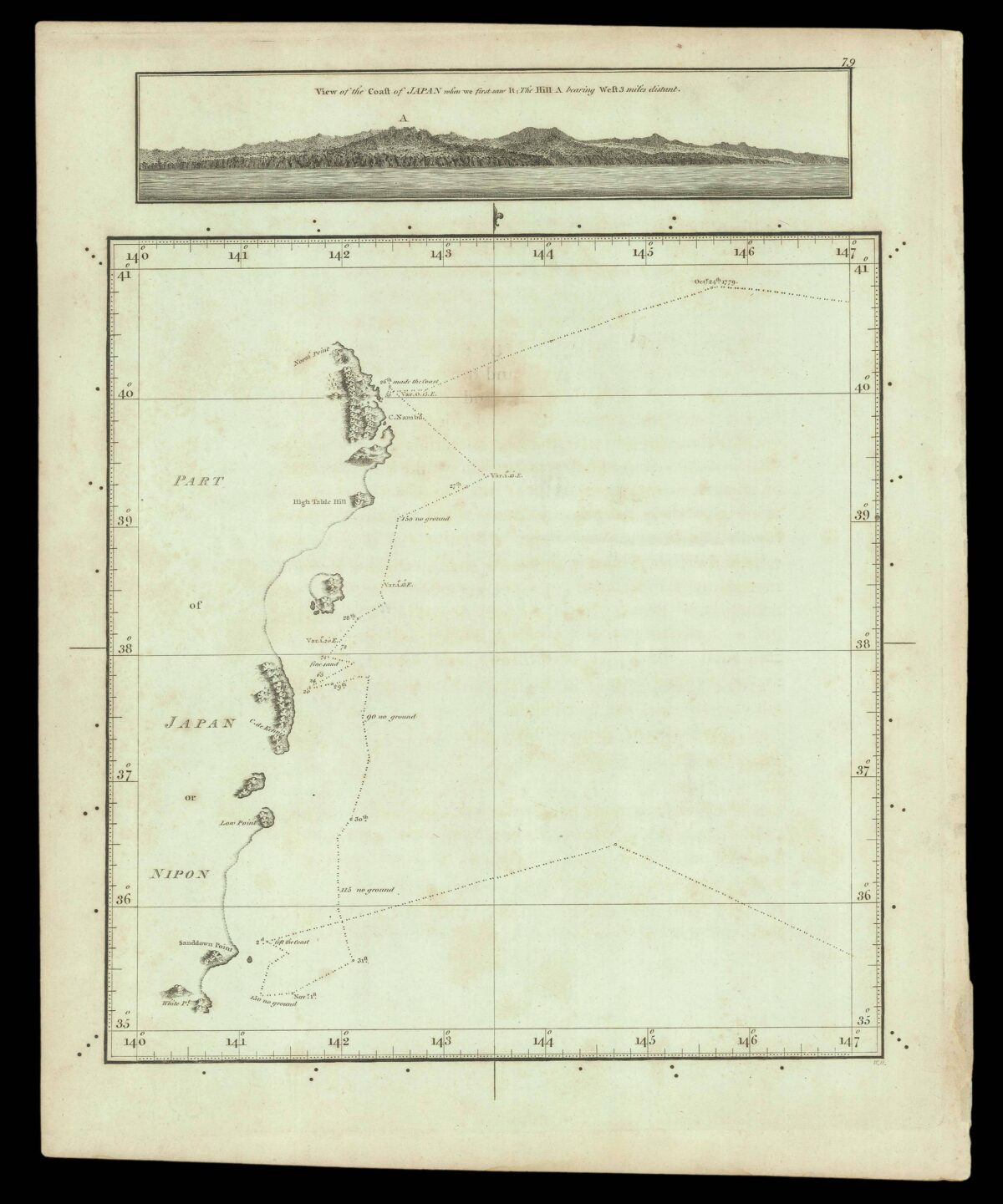 COOK, Captain James R.N., F.R.S. View of the Coast of Japan when we first saw It;