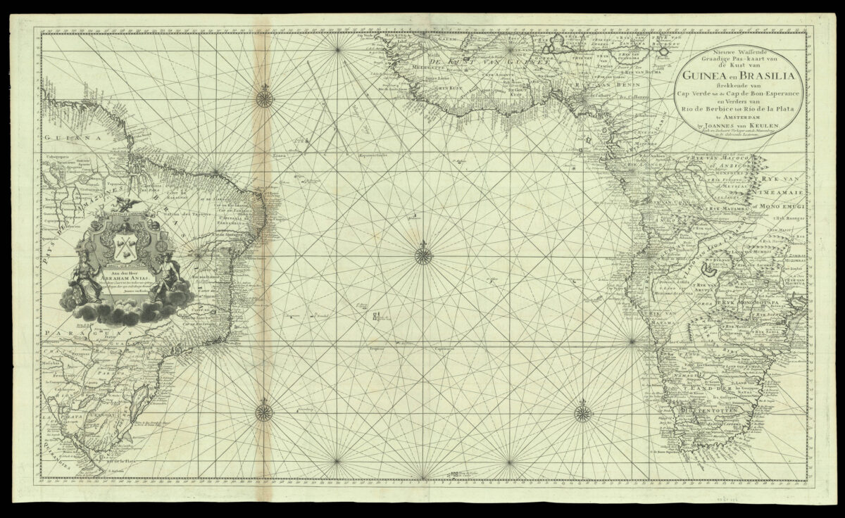 KEULEN, Johannes II van and KEULEN, Gerard van Nieuwe Wassende Graadige Pas-kaart van de Kust van Guinea en Brasilia