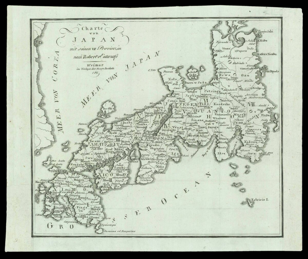 After DE VAUGONDY, Gilles Robert Charte von Japan mit seinem VII Provinzen nach Robert's Entwurfe