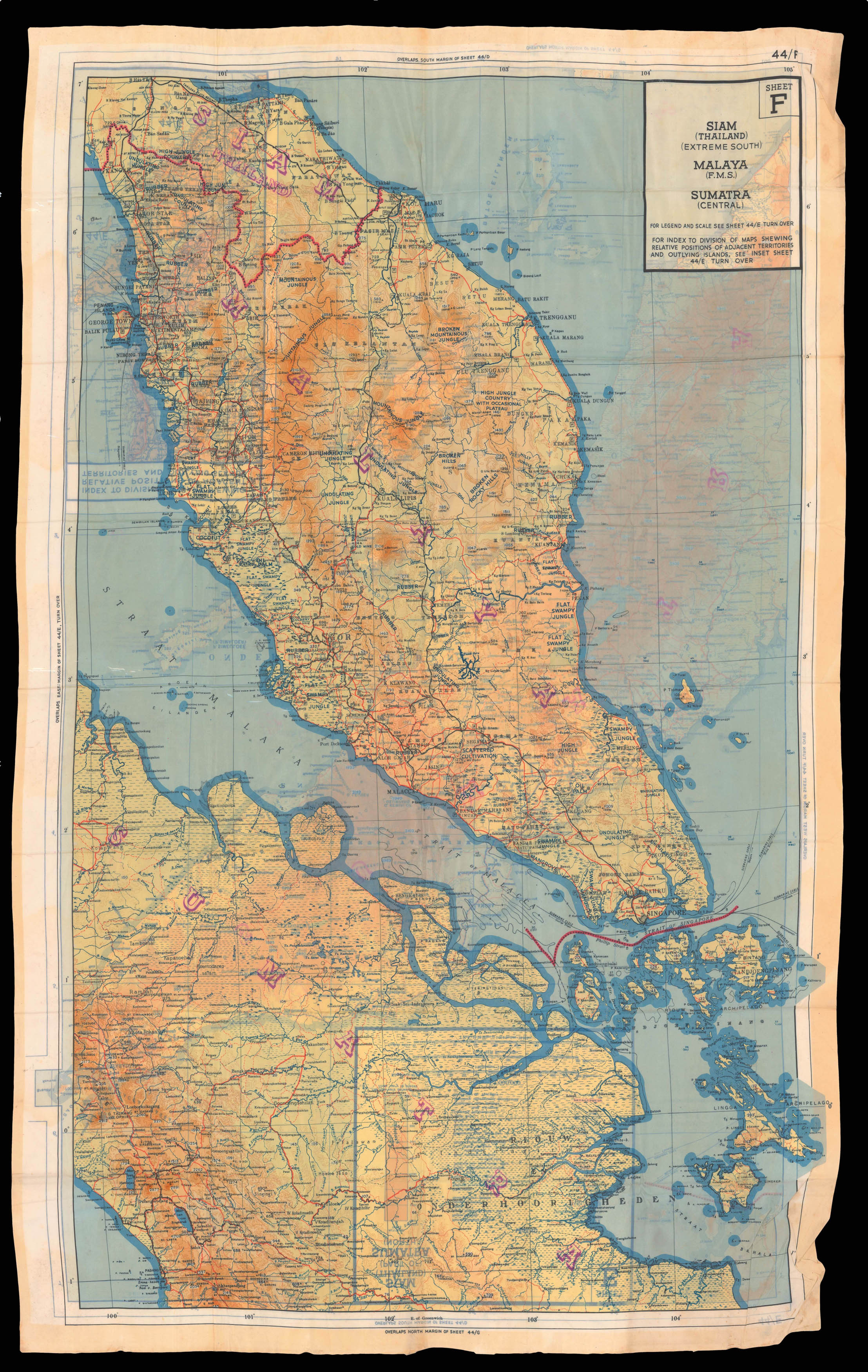MI9 Siam (Thailand) (Part of) Sumatra (North) [and] Siam (Thailand) (Extreme South) Malaya (F.M.S.) Sumatra (Central).