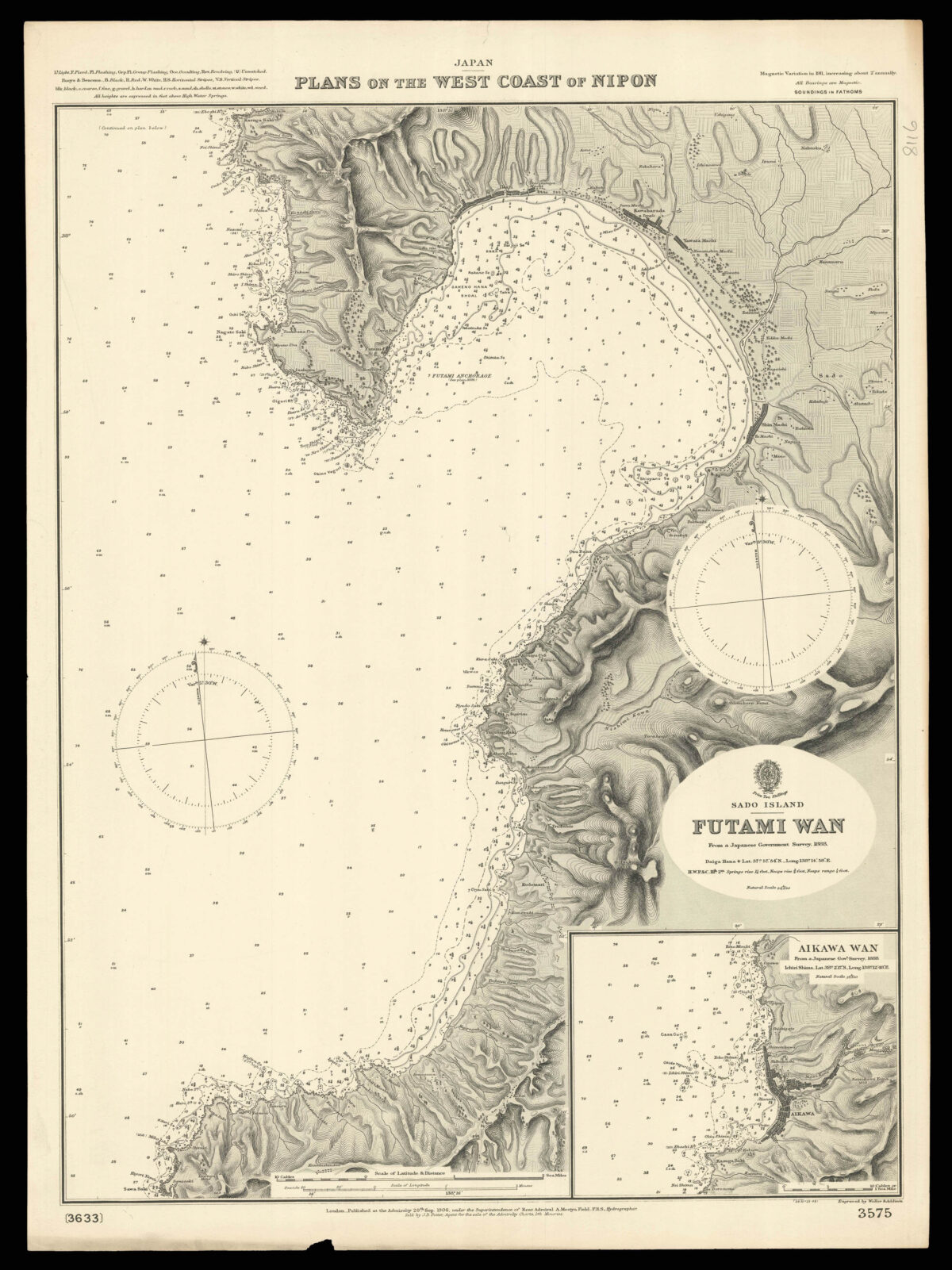 The Admiralty [The chart collection from the steamship Essex Lance].