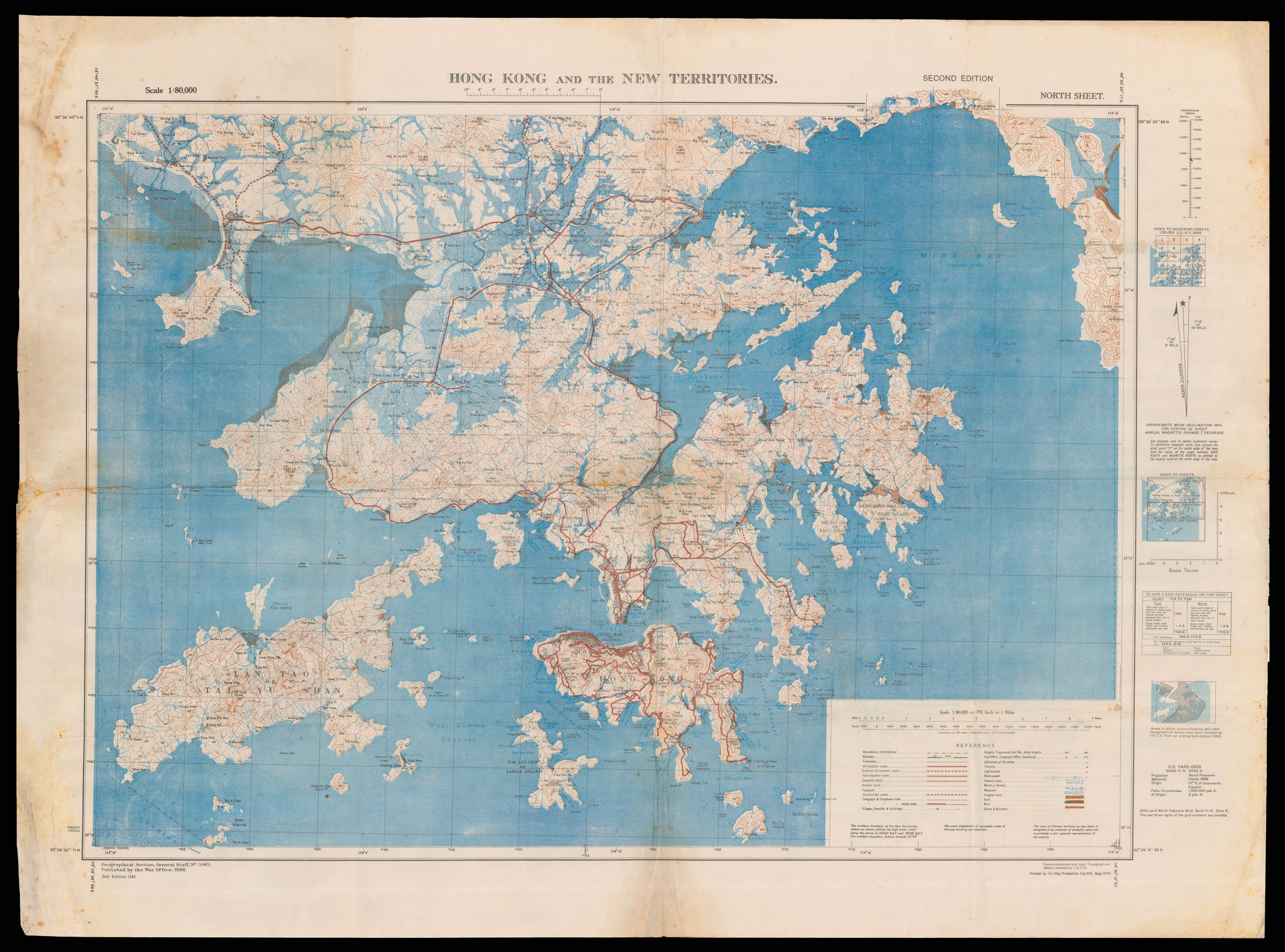 BRITISH WAR OFFICE<br /> Hong Kong and the New Territories. North Sheet.