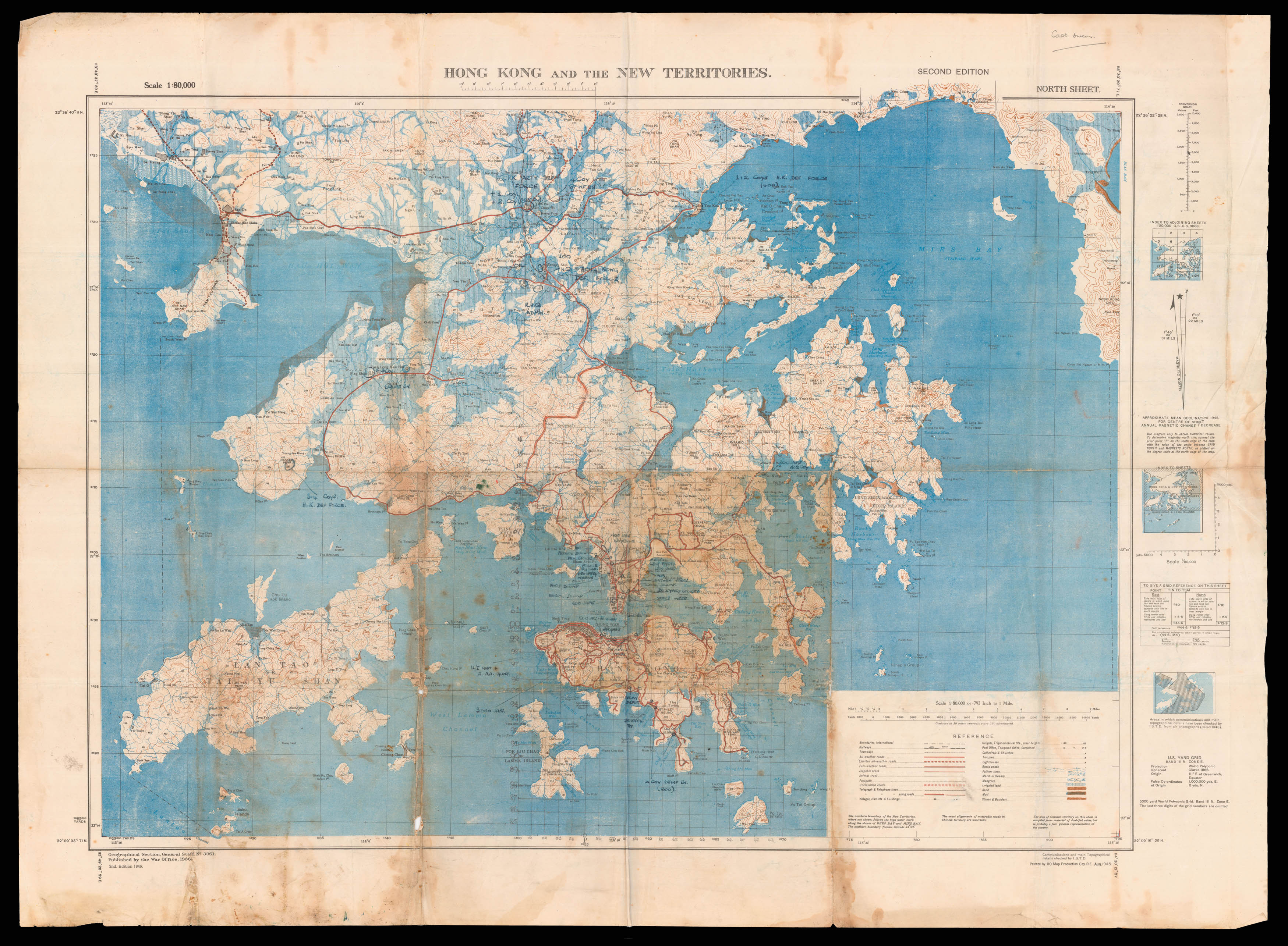 BRITISH WAR OFFICE<br /> Hong Kong and the New Territories. North Sheet.