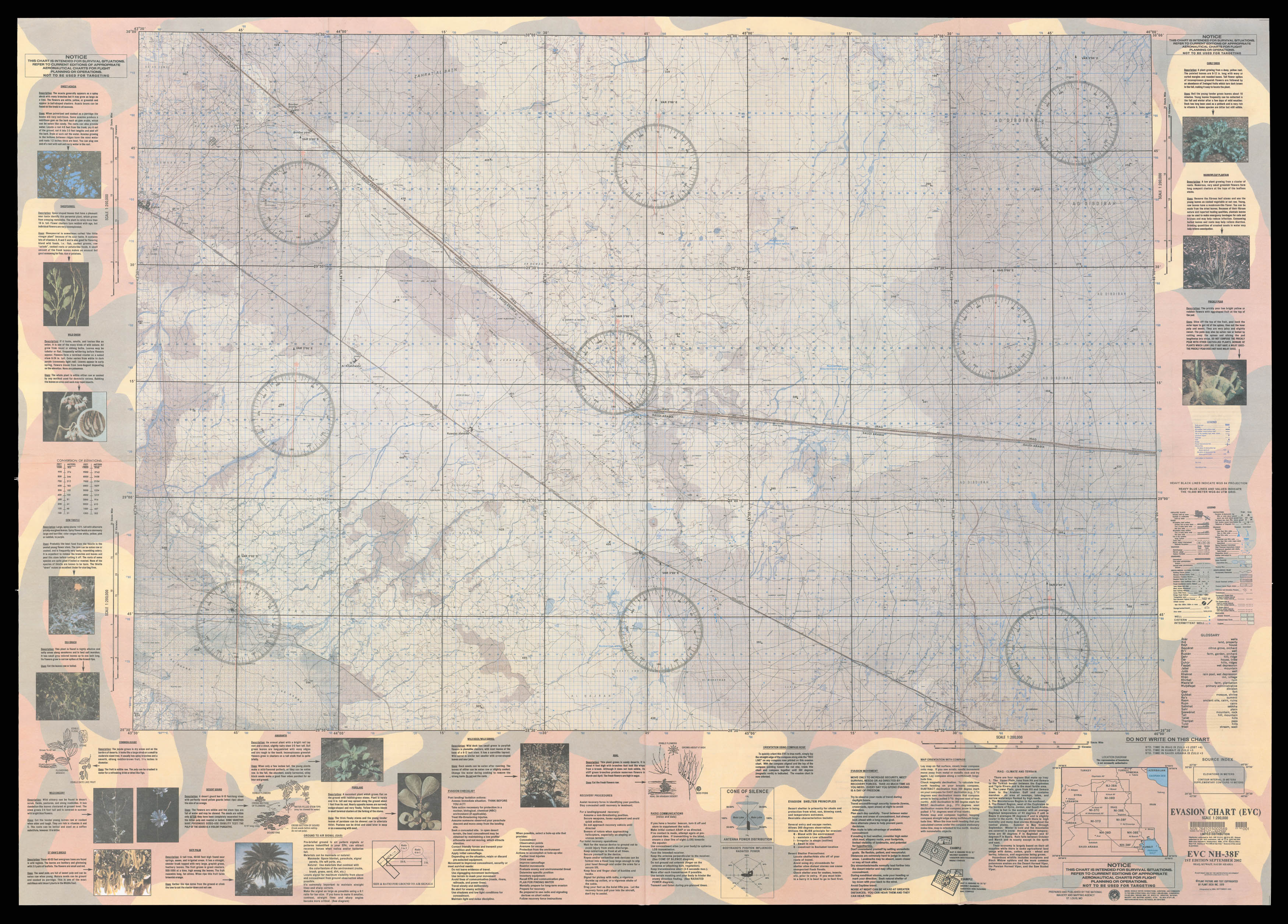 UNITED STATES GOVERNMENT [Escape Map of Iraq, Kuwait and Saudi Arabia]<br />