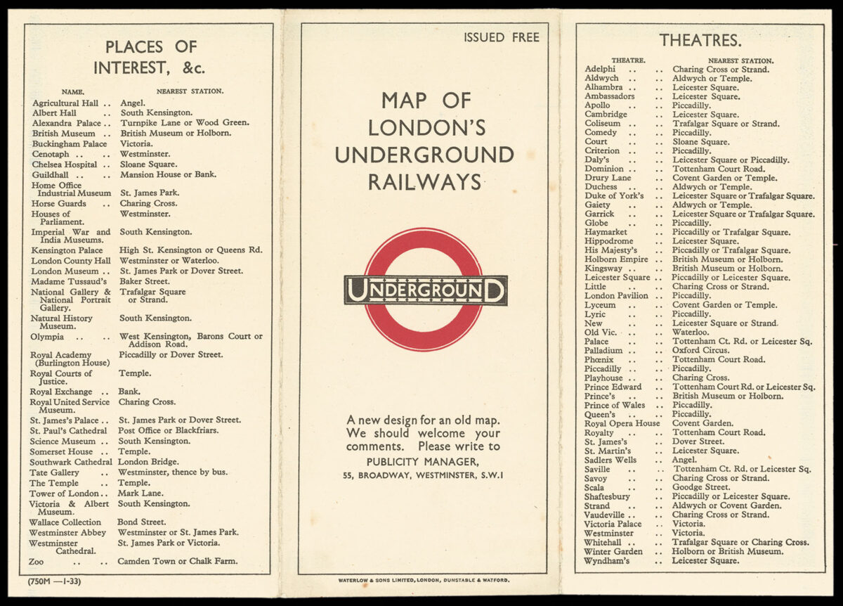 BECK, Harry Map of London's Underground Railways.