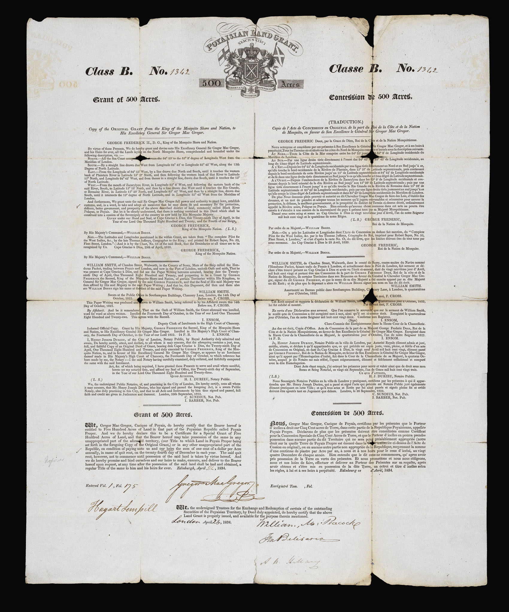 GREGOR, MacGregor Poyaisian Land Certificate.