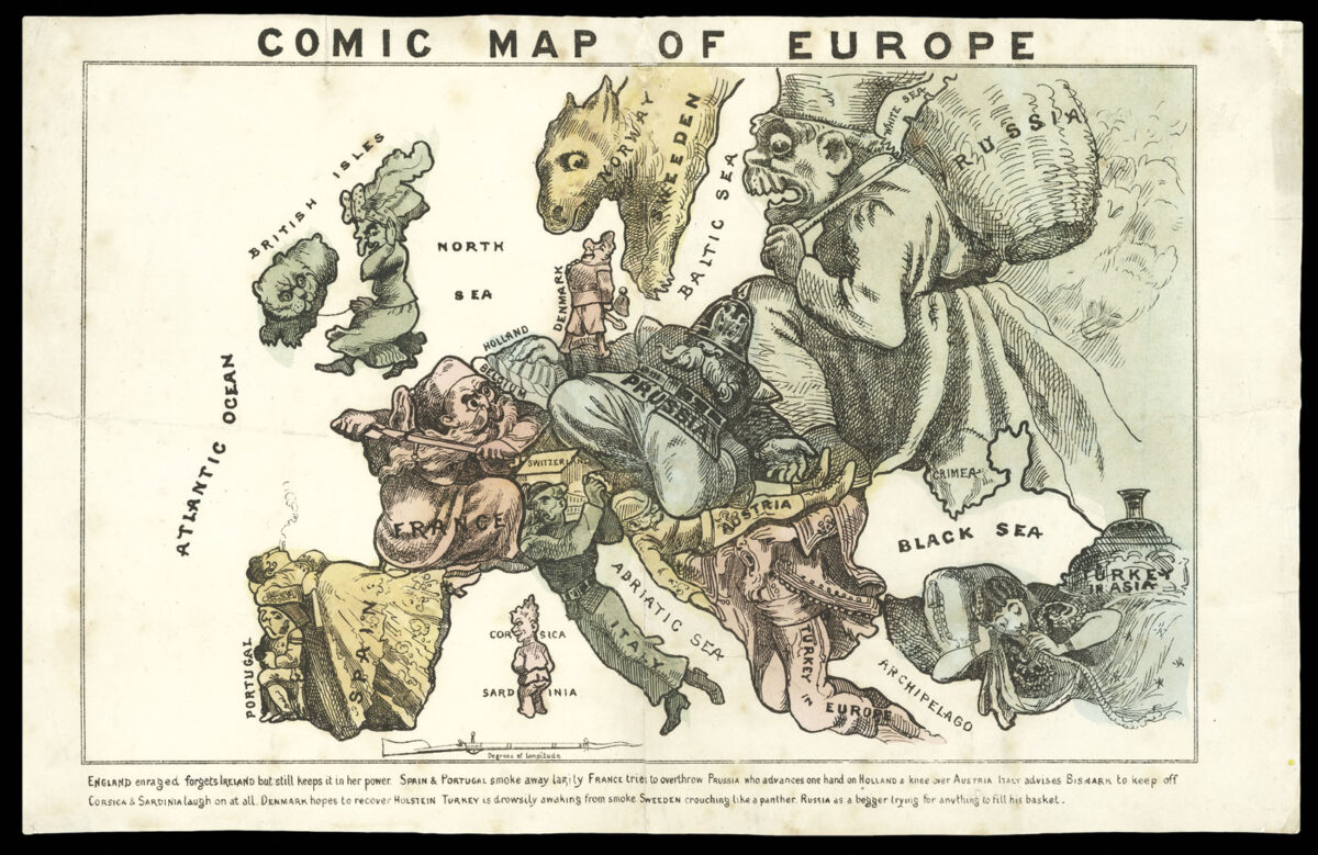 [HADOL, Paul] Comic Map of Europe.