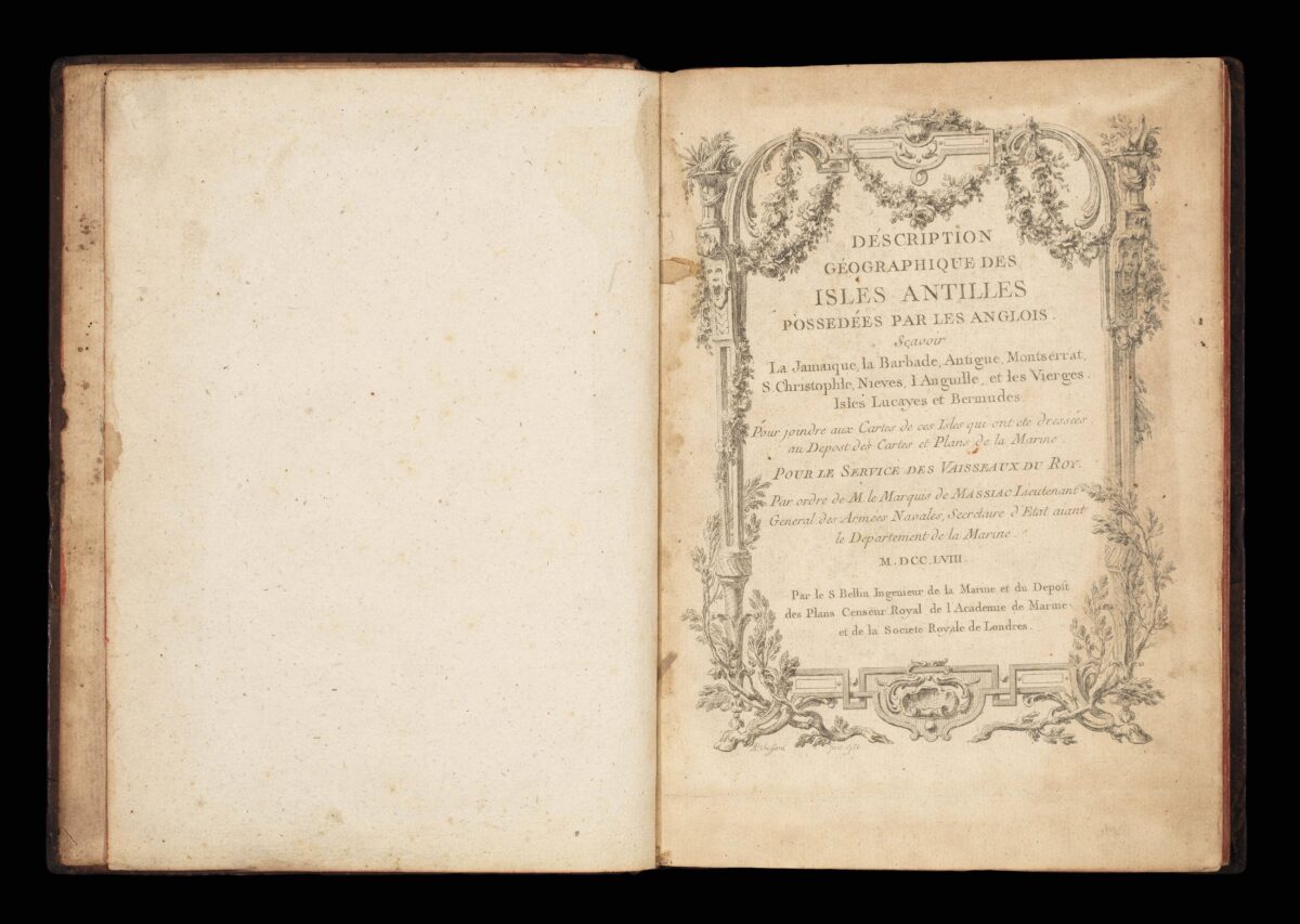 BELLIN, Jacques Nicolas Description Geographique des Isles Antilles possedees par les Anglois.
