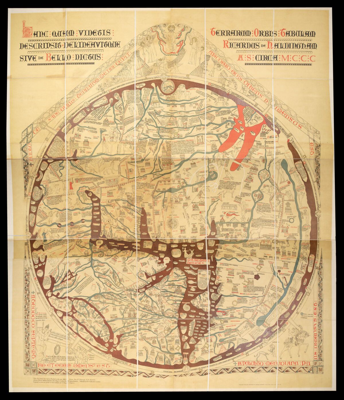 HAVERGAL, Rev. F.T. [The Hereford Mappa Mundi] Hanc quam videtis terrarum orbis tabulam