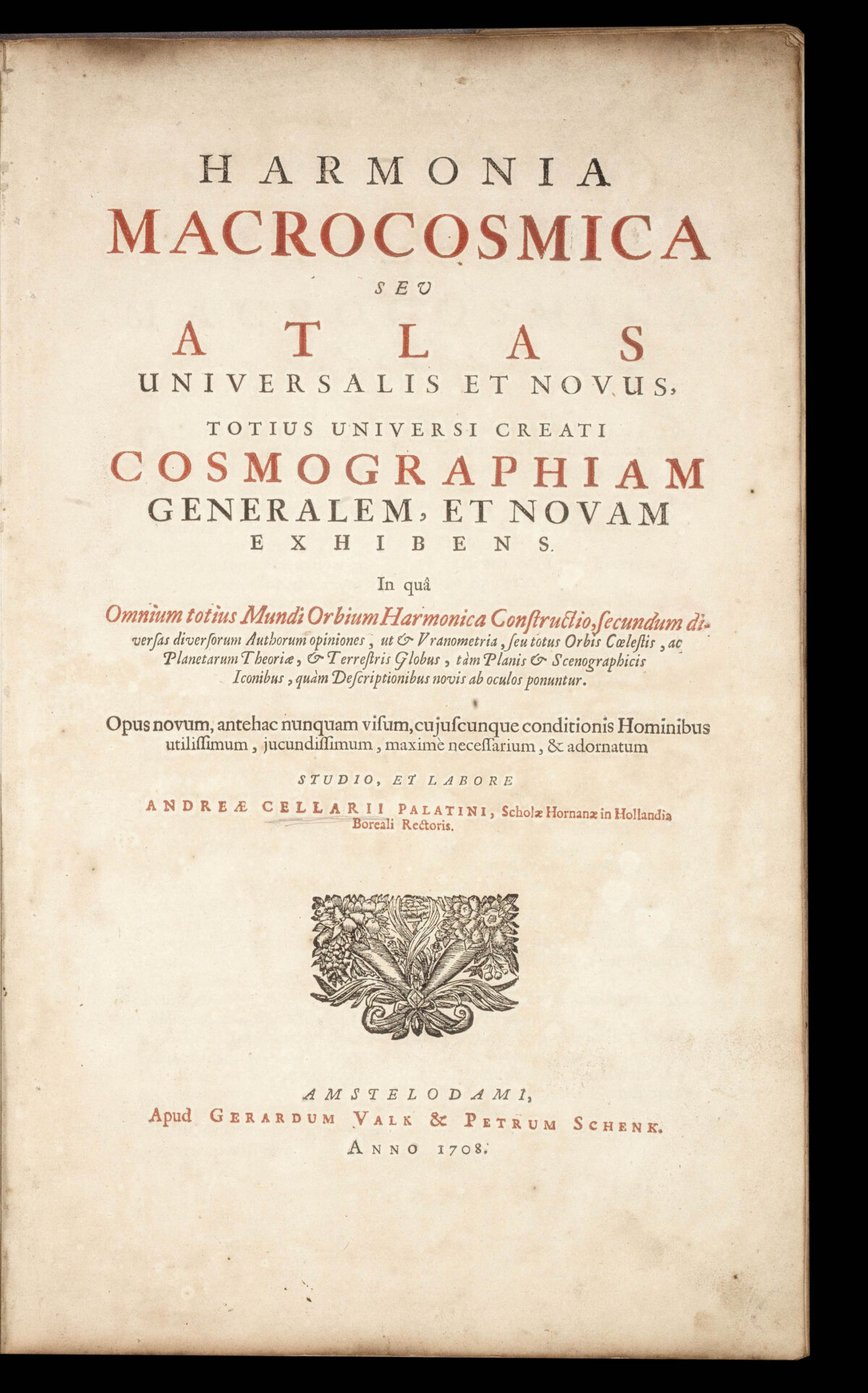CELLARIUS, Andreas Atlas Coelestis seu Harmonia Macrocosmica