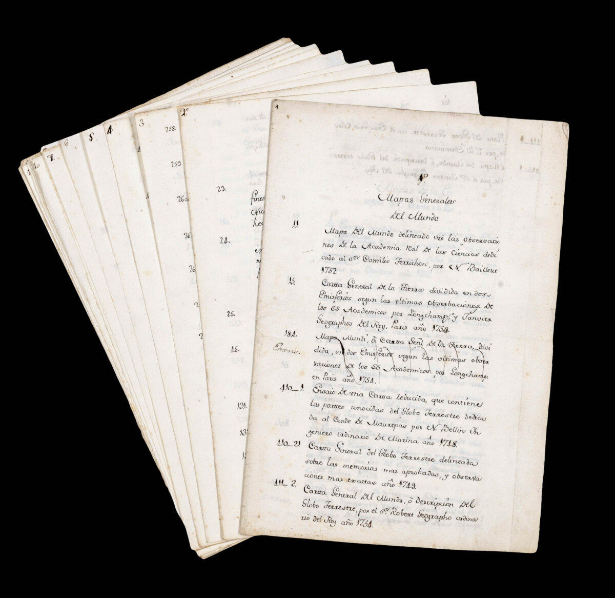 DE AGUIRRE, Domingo; and others [Untitled catalogue of a Cartographical Library]