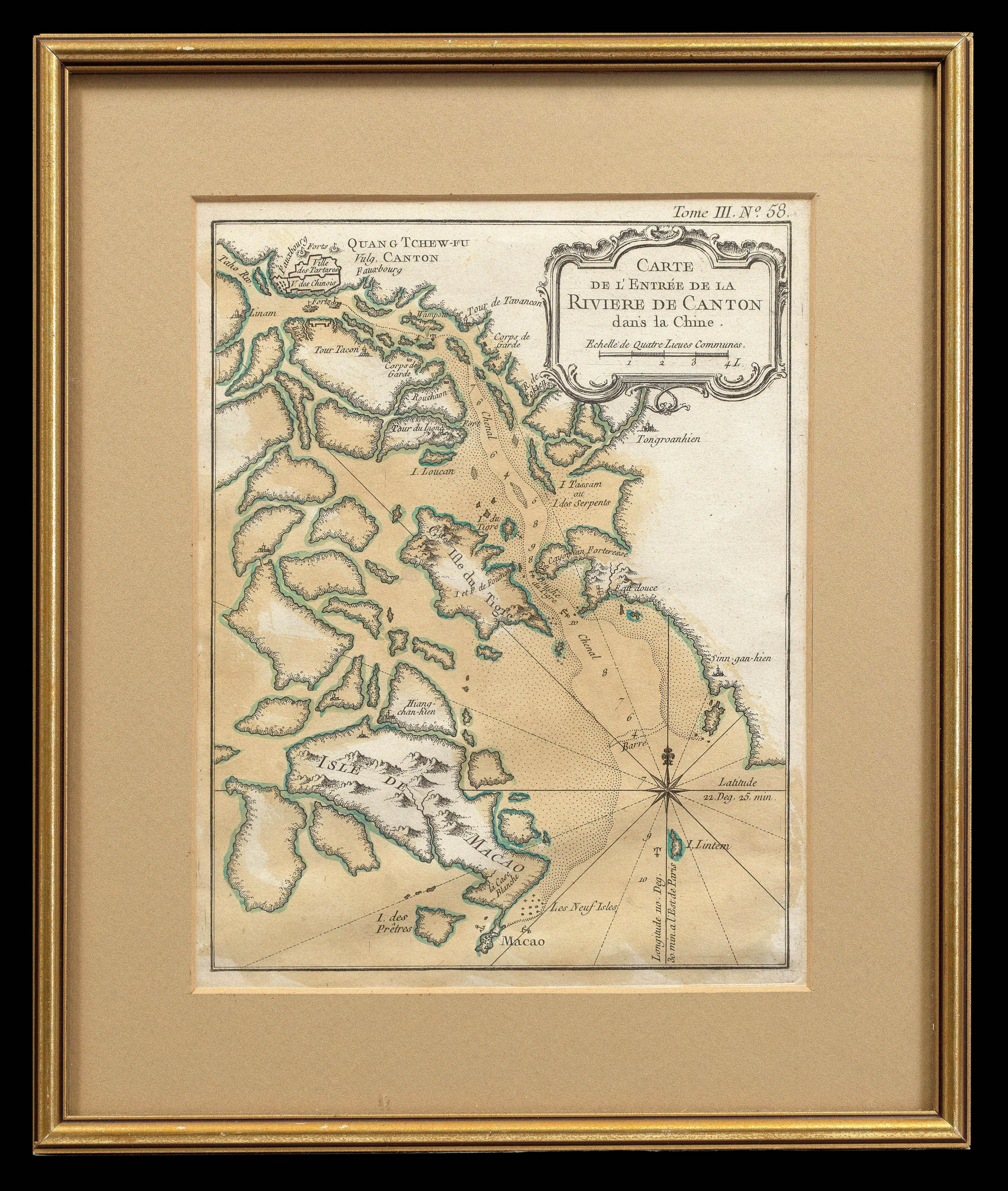 BELLIN, Jacques Nicolas Carte de l'Entree de la Riviere de Canton dans la Chine.