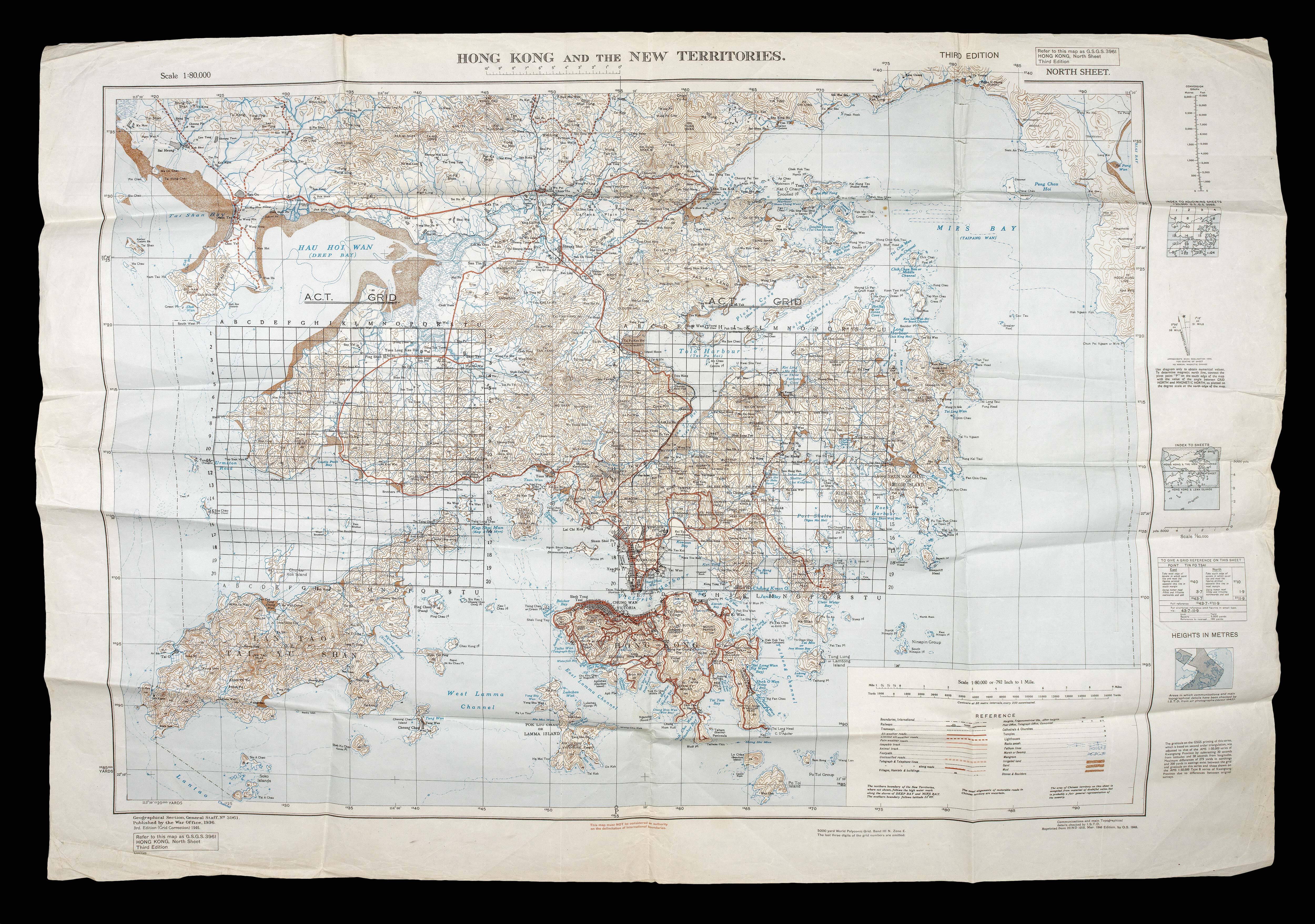 BRITISH WAR OFFICE Hong Kong and the New Territories. North Sheet.