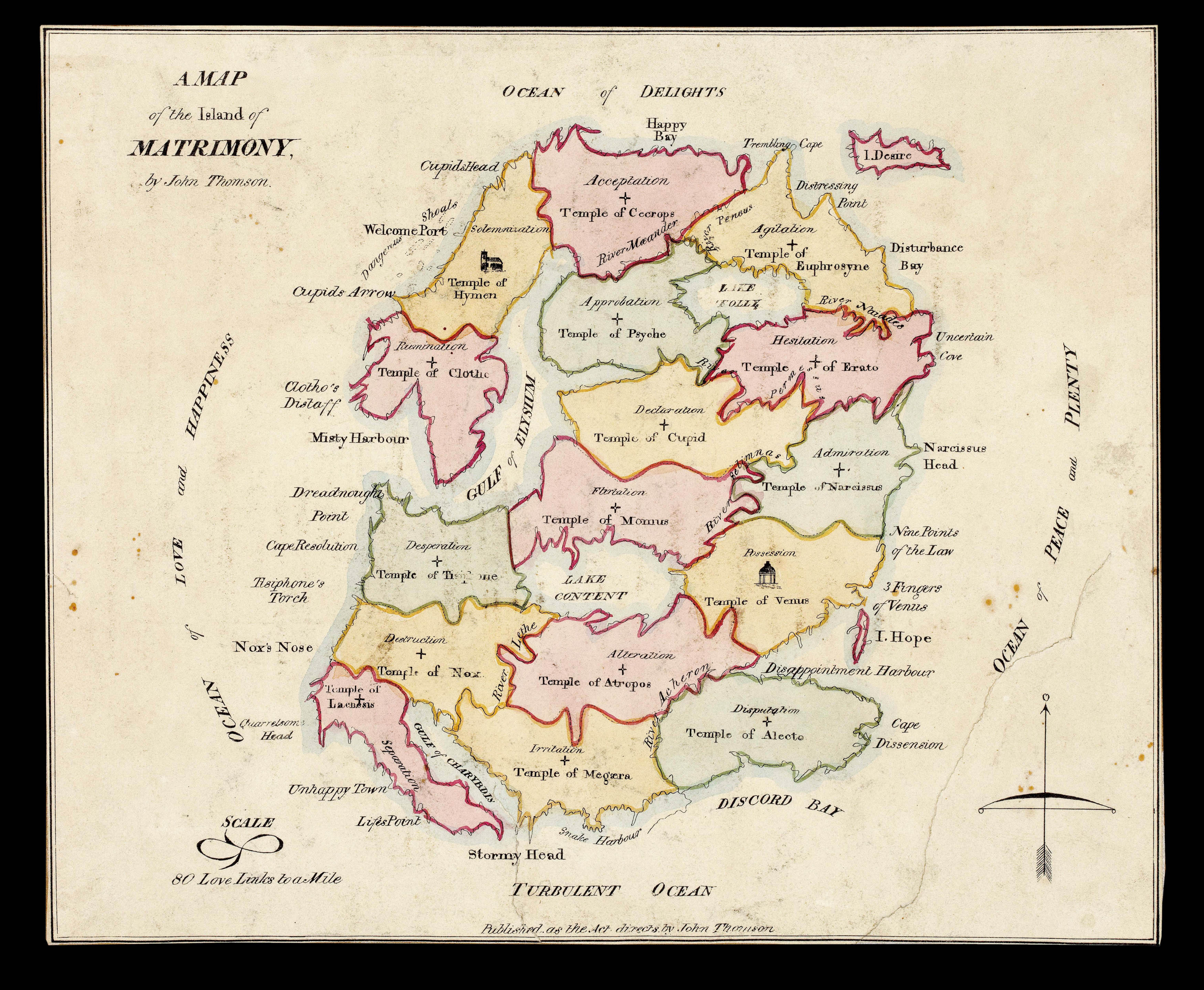 THOMSON, John A Map of the Island of Matrimony by John  Thomson.