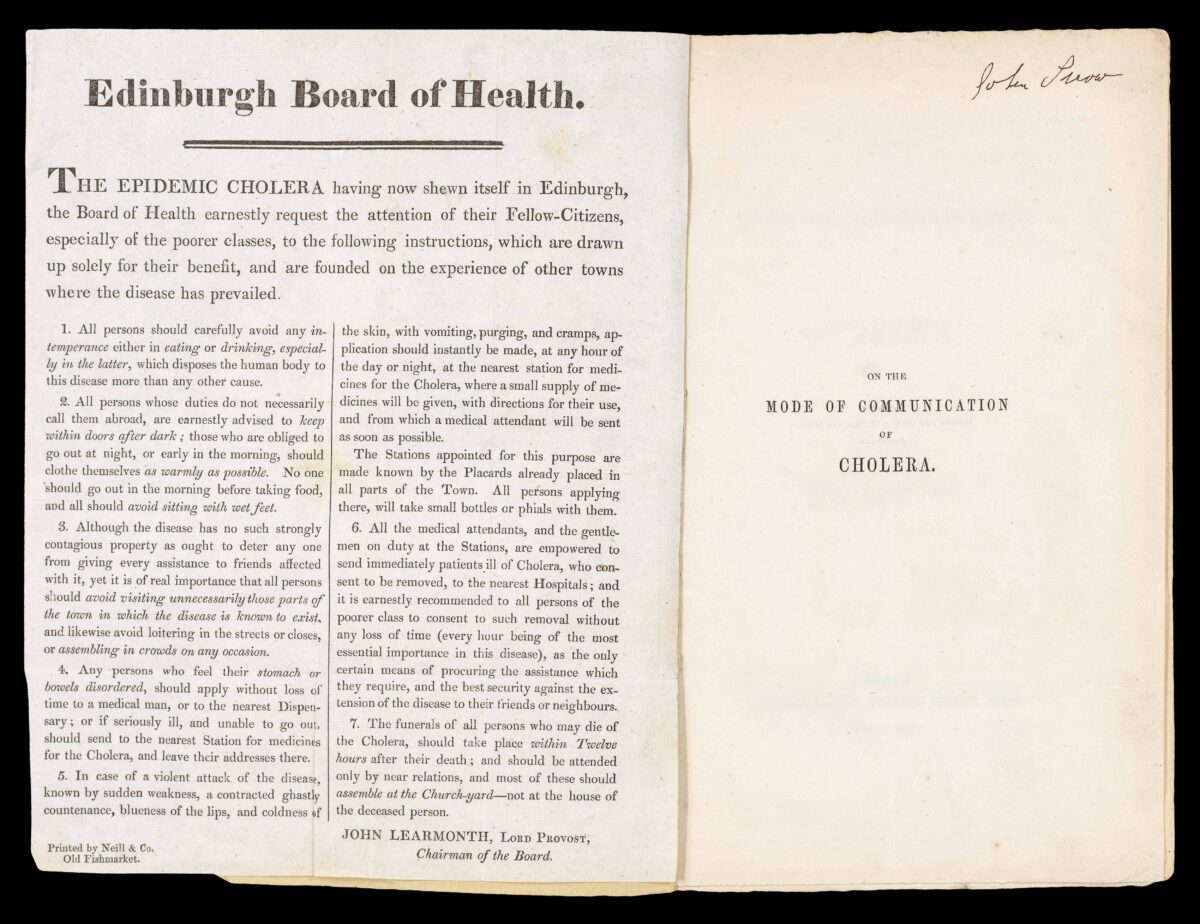 SNOW, John. On the Mode of Communication of Cholera. London: Wilson and Ogilvy for John Churchill, 1849.