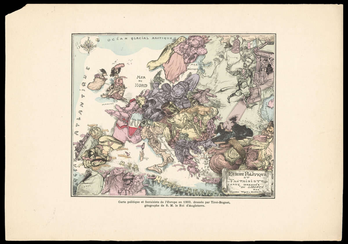 TIRET-BOGNET, George Europe Politiqué et Fantaisiste Carte