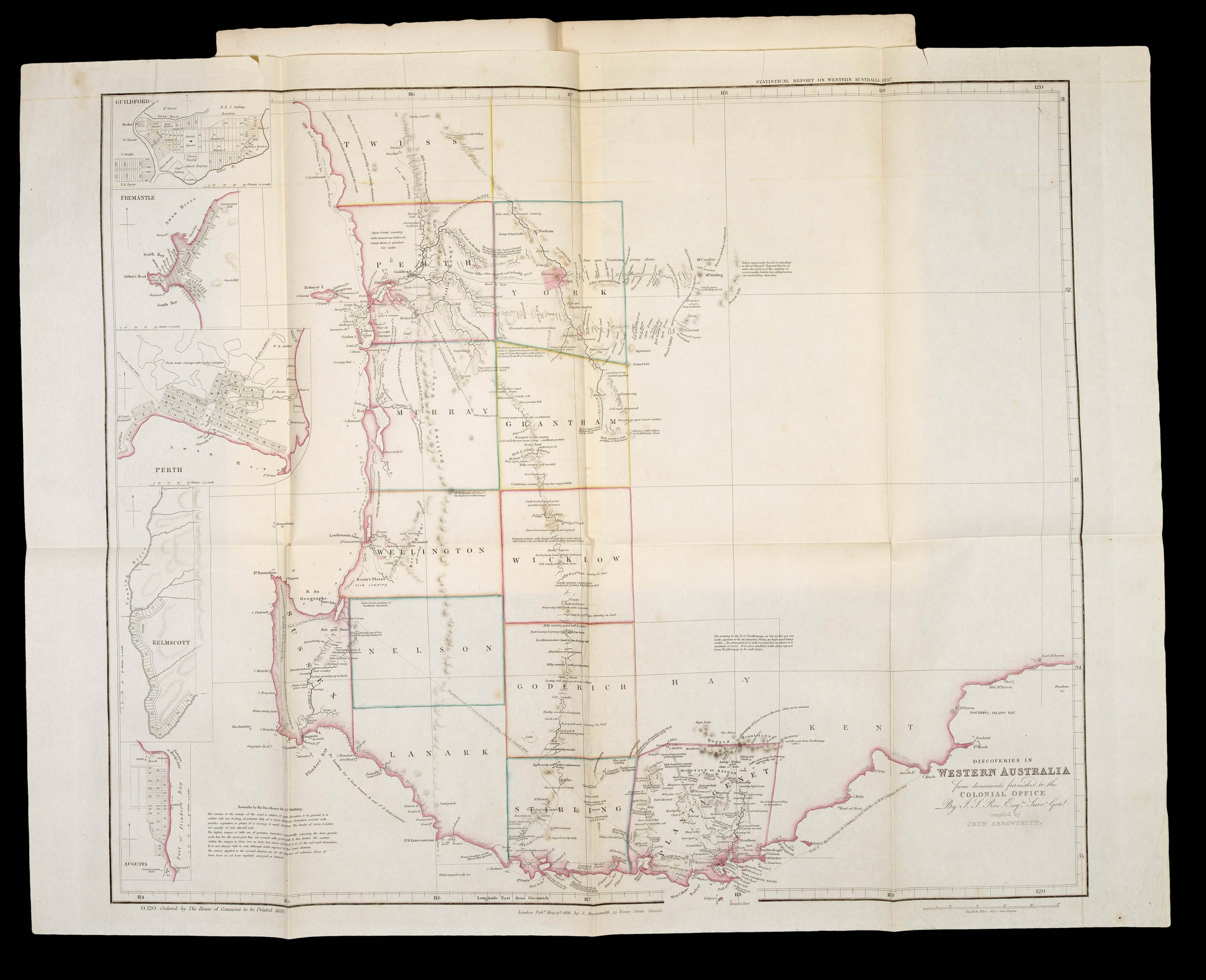ROE, John Septimus; and John ARROWSMITH Discoveries in Western Australia
