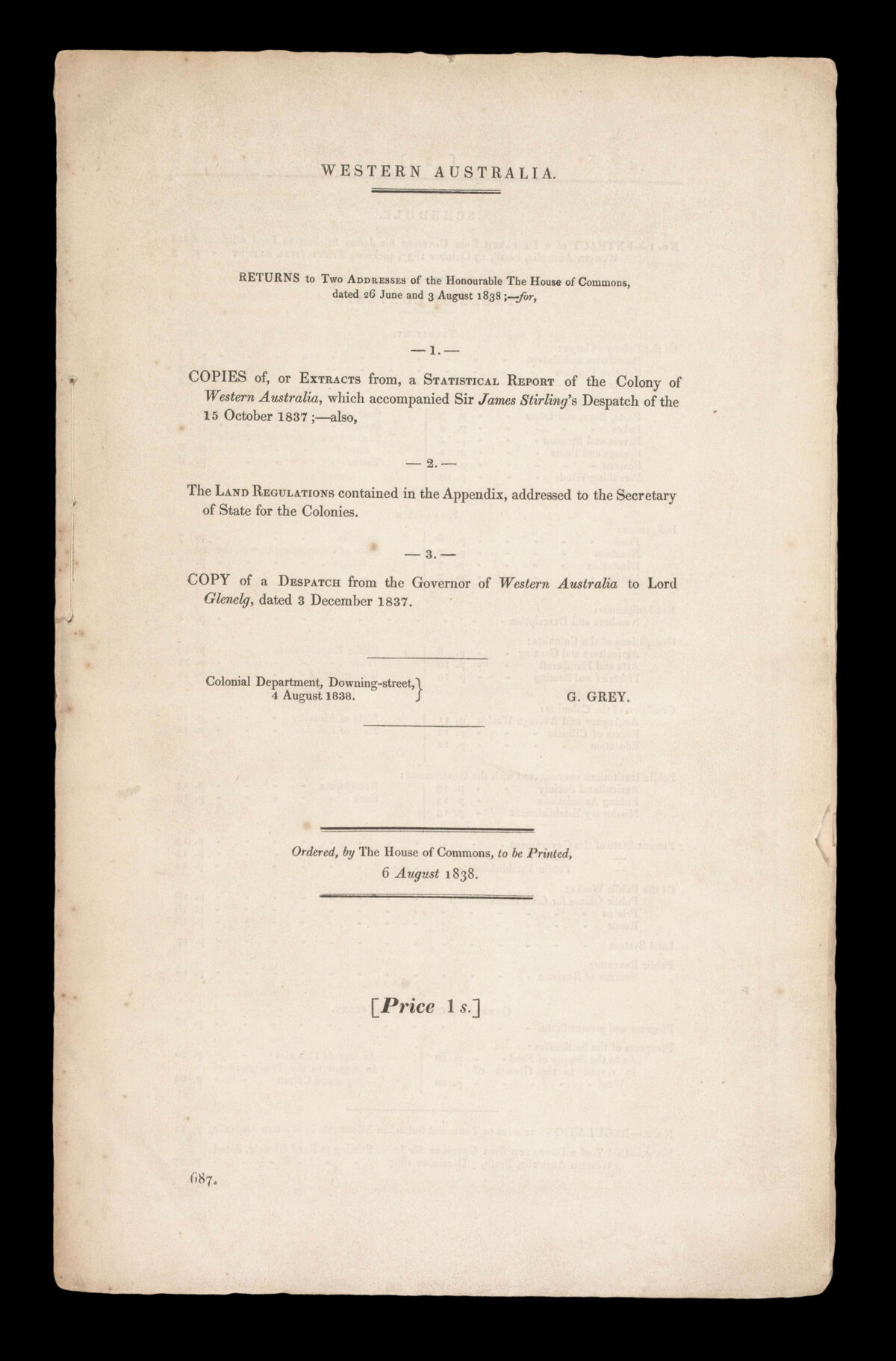ROE, John Septimus; and John ARROWSMITH Discoveries in Western Australia