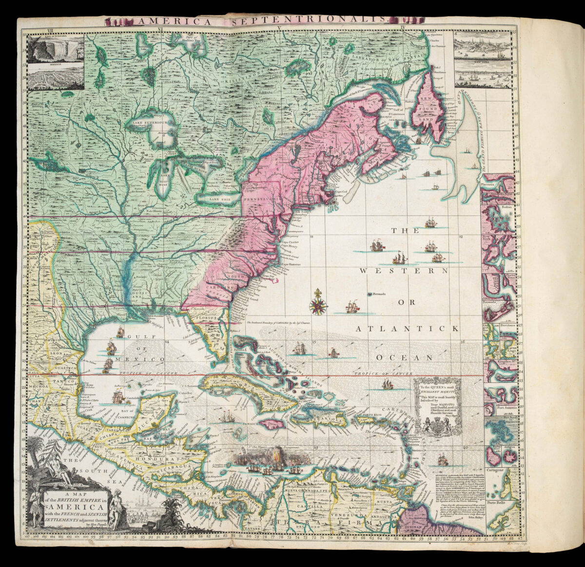 POPPLE, Henry; and Clement LEMPRIERE A Map of the British Empire in America with the French and Spanish settlements adjacent thereto.
