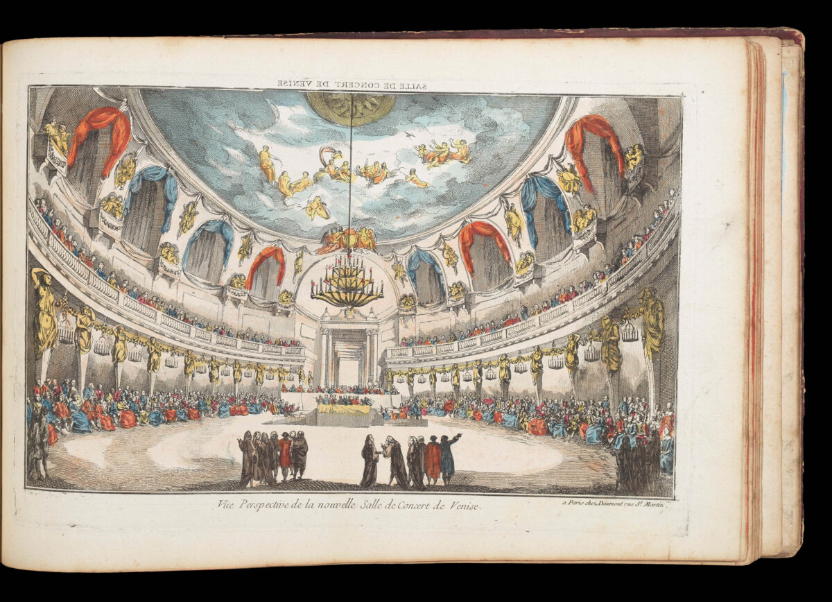 [Publishers BASSET, André Basset, DAUMONT, Jean-Francois, HUQUIER, Jacques-Gabriel Huquier, MAILLET, Nicolas Langlois, MONDARE, Louis Joseph Mondhare, and others]. [Zograscope together with an album of 199 vues d'optique].