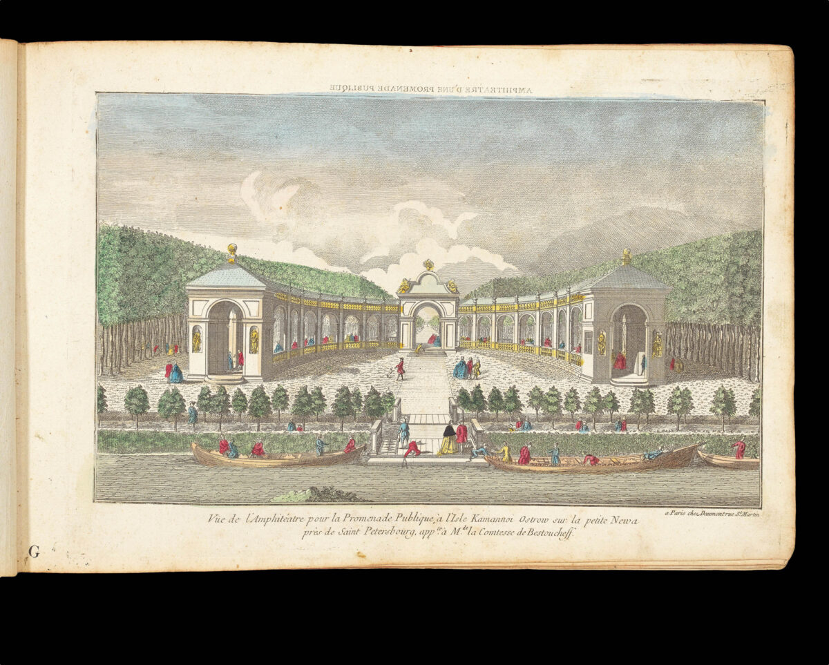 [Publishers BASSET, André Basset, DAUMONT, Jean-Francois, HUQUIER, Jacques-Gabriel Huquier, MAILLET, Nicolas Langlois, MONDARE, Louis Joseph Mondhare, and others]. [Zograscope together with an album of 199 vues d'optique].