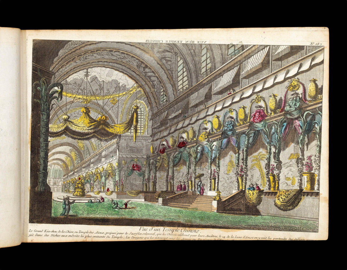 [Publishers BASSET, André Basset, DAUMONT, Jean-Francois, HUQUIER, Jacques-Gabriel Huquier, MAILLET, Nicolas Langlois, MONDARE, Louis Joseph Mondhare, and others]. [Zograscope together with an album of 199 vues d'optique].