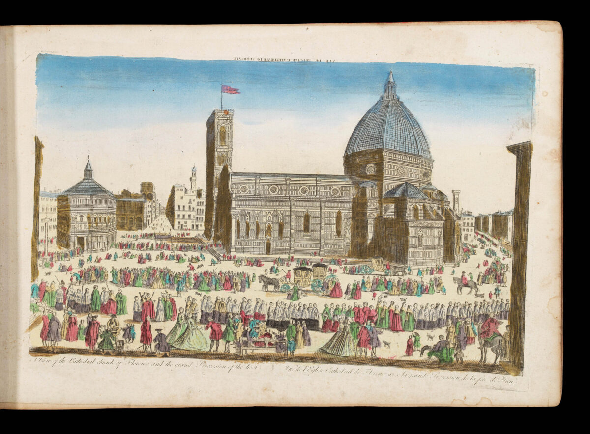 [Publishers BASSET, André Basset, DAUMONT, Jean-Francois, HUQUIER, Jacques-Gabriel Huquier, MAILLET, Nicolas Langlois, MONDARE, Louis Joseph Mondhare, and others]. [Zograscope together with an album of 199 vues d'optique].