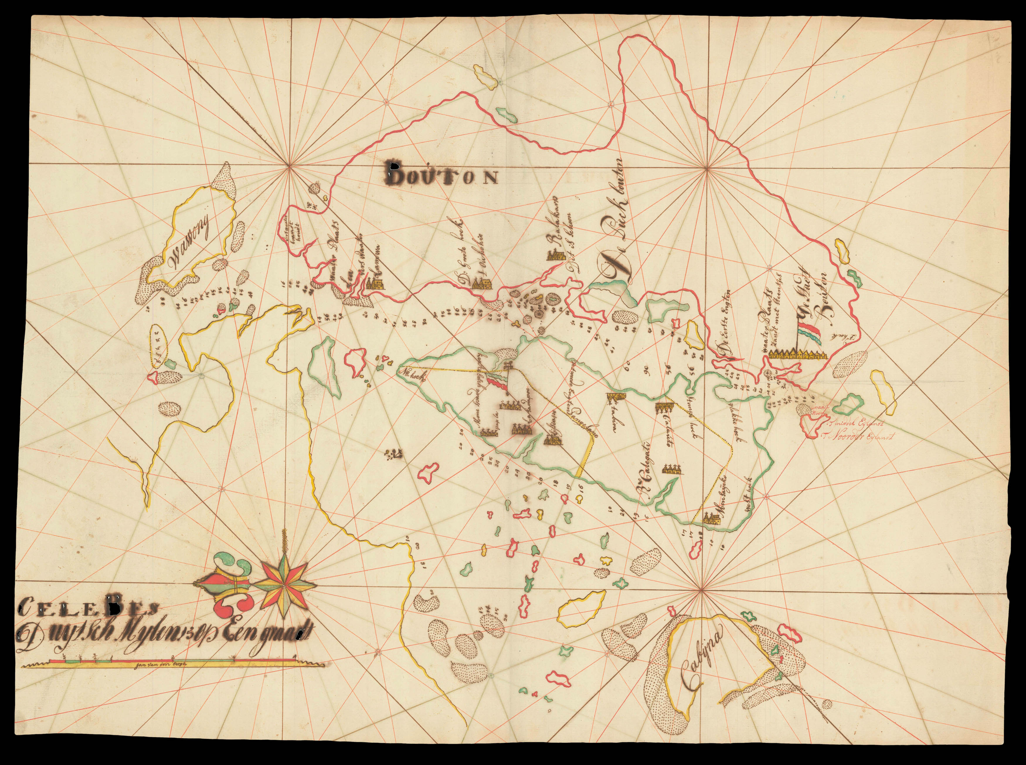 BERGH, Jan van den Untitled Chart of Southeast Sulawesi.