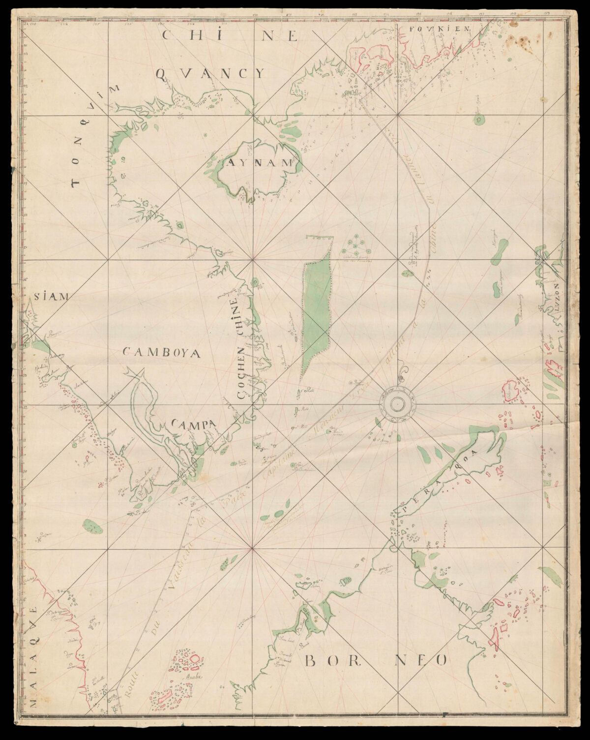 LE SAGE, P. Carte depuis la fin du Detroit de la Sonde jusqu'a la fin D'Etroit de Banca faitte en l'anne 1734 – [Singapore Strait] – [South China Sea].