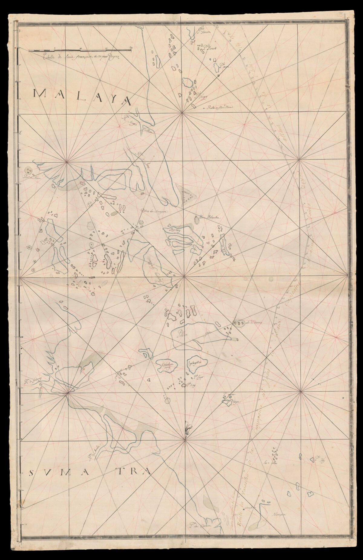 LE SAGE, P. Carte depuis la fin du Detroit de la Sonde jusqu'a la fin D'Etroit de Banca faitte en l'anne 1734 – [Singapore Strait] – [South China Sea].