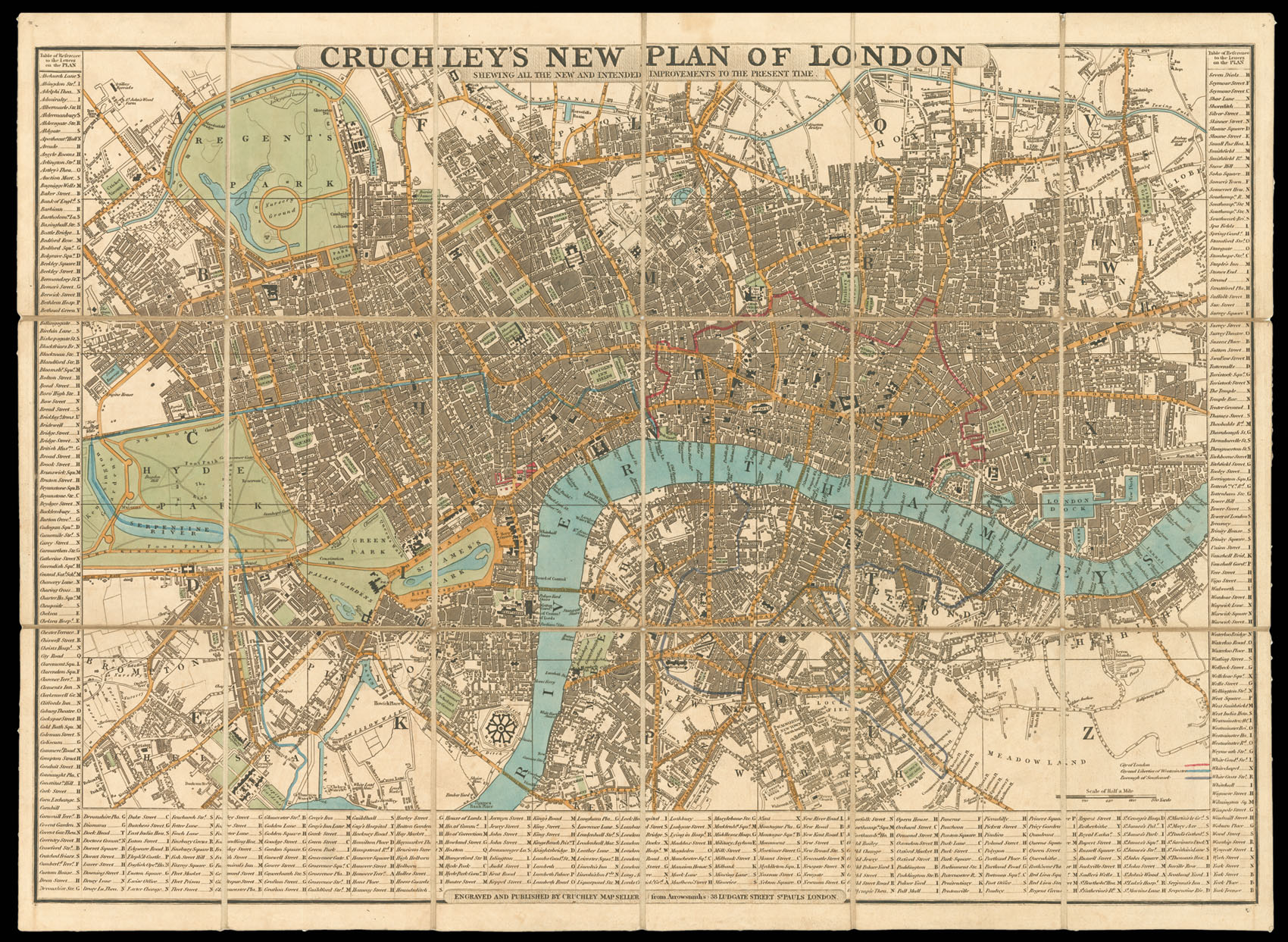 CRUCHLEY, [George Frederick] Cruchley's New Plan of London