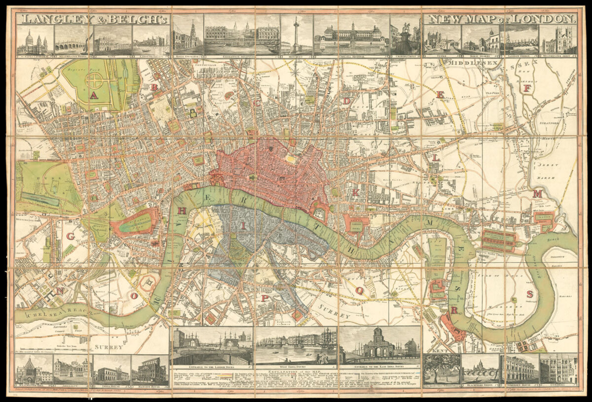 LANGLEY, Edward, & William BELCH Langley and Belch's New Map of London.