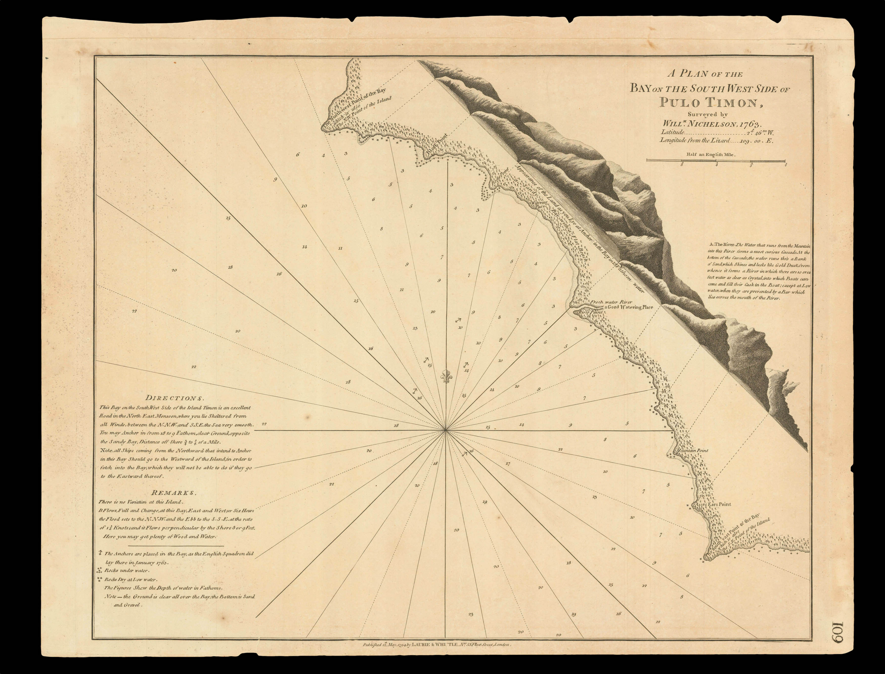 LAURIE, Robert; and James WHITTLE A Plan of the Bay on the Southwest Side of Pulo Timon,