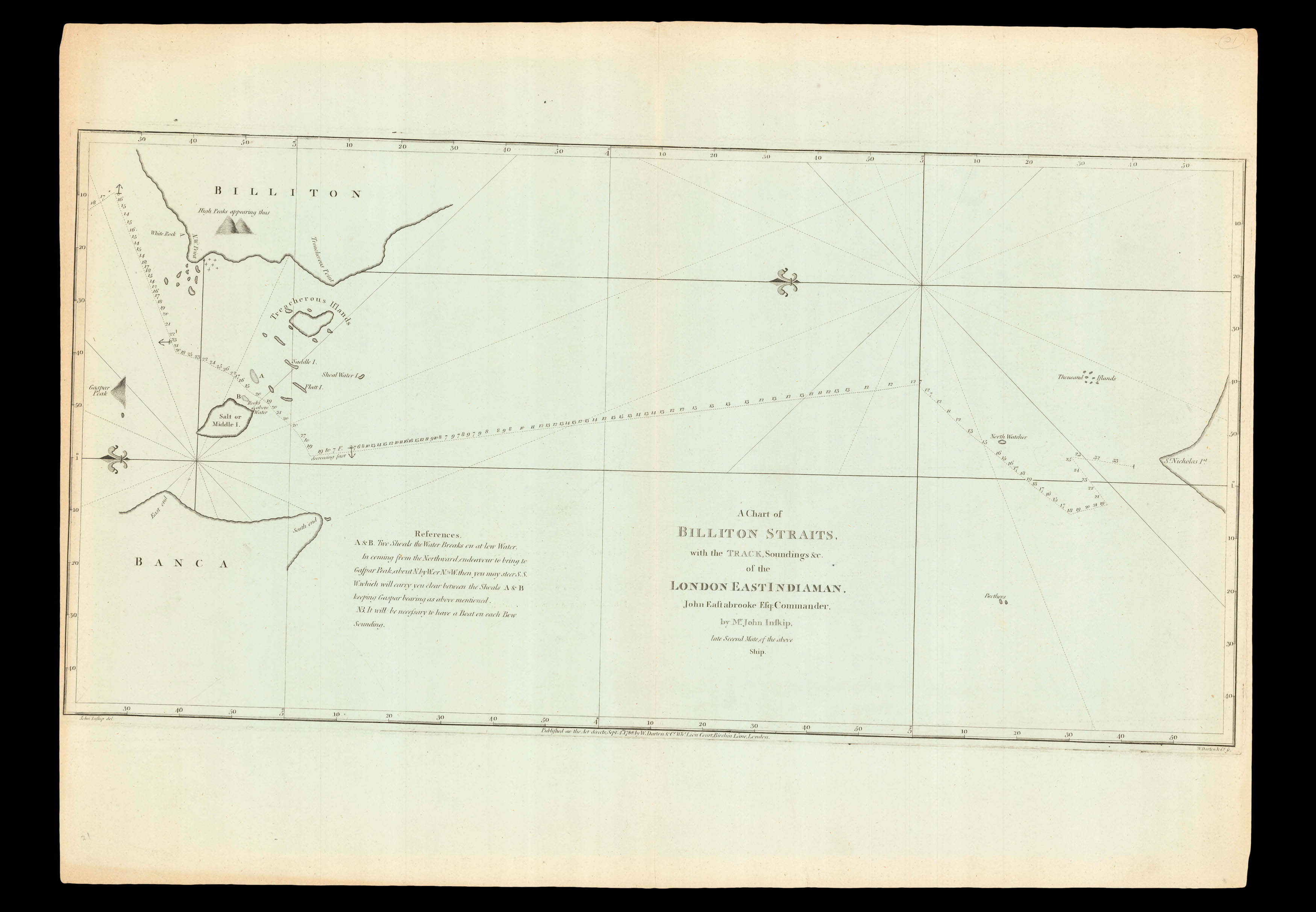 INSKIP, John A Chart of Billiton Straits,
